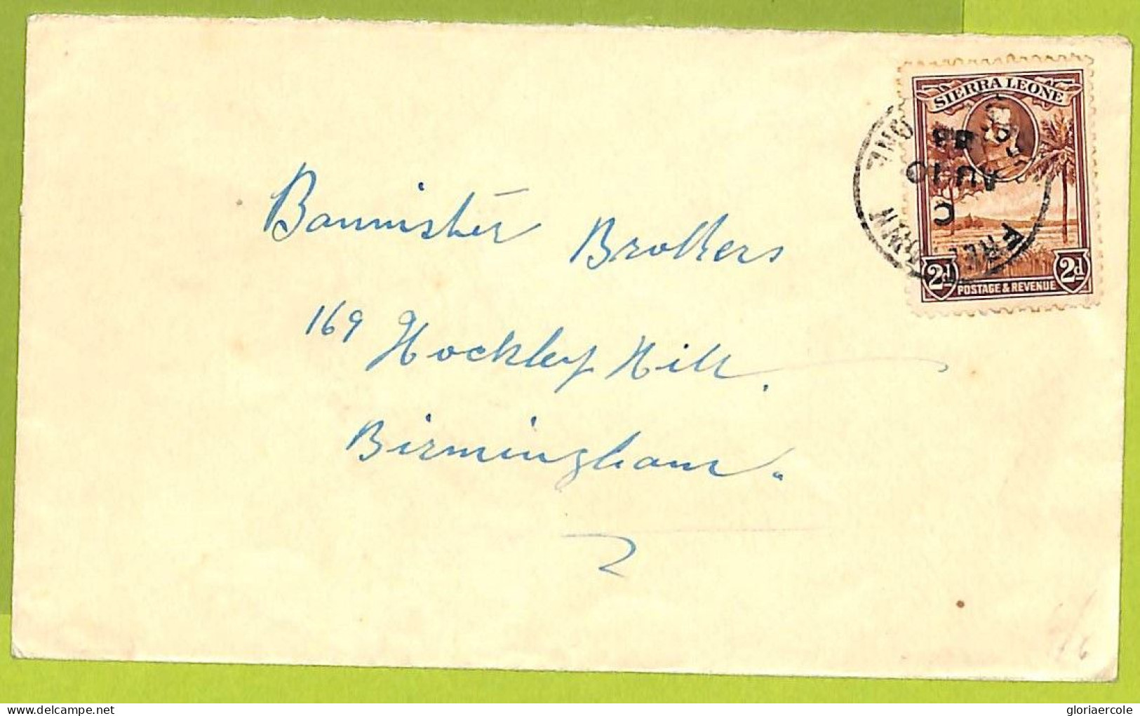 39946 - SIERRA LEONE - Postal History -  Single Stamp On COVER To ENGLAND 1933 - Sierra Leona (...-1960)