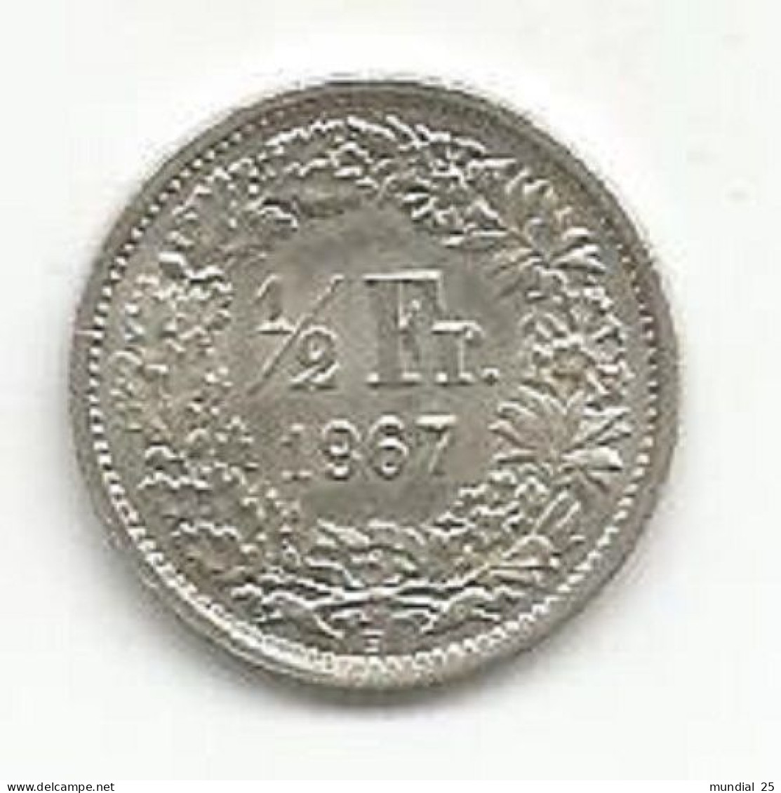 SWITZERLAND 1/2 FRANC 1967 B SILVER - 1/2 Franken