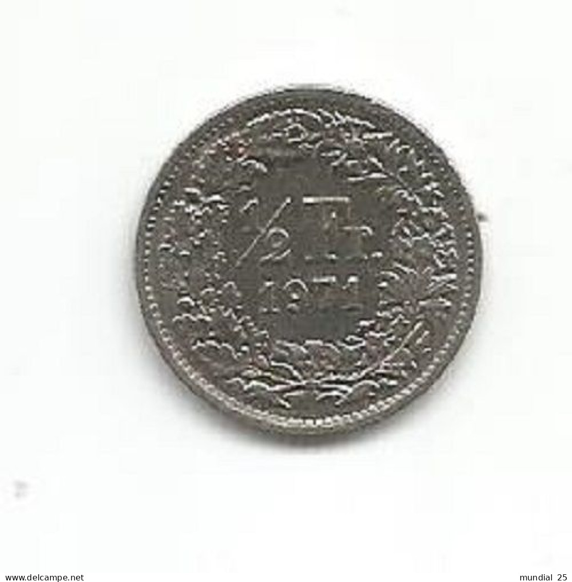 SWITZERLAND 1/2 FRANC 1971 - 1/2 Franken