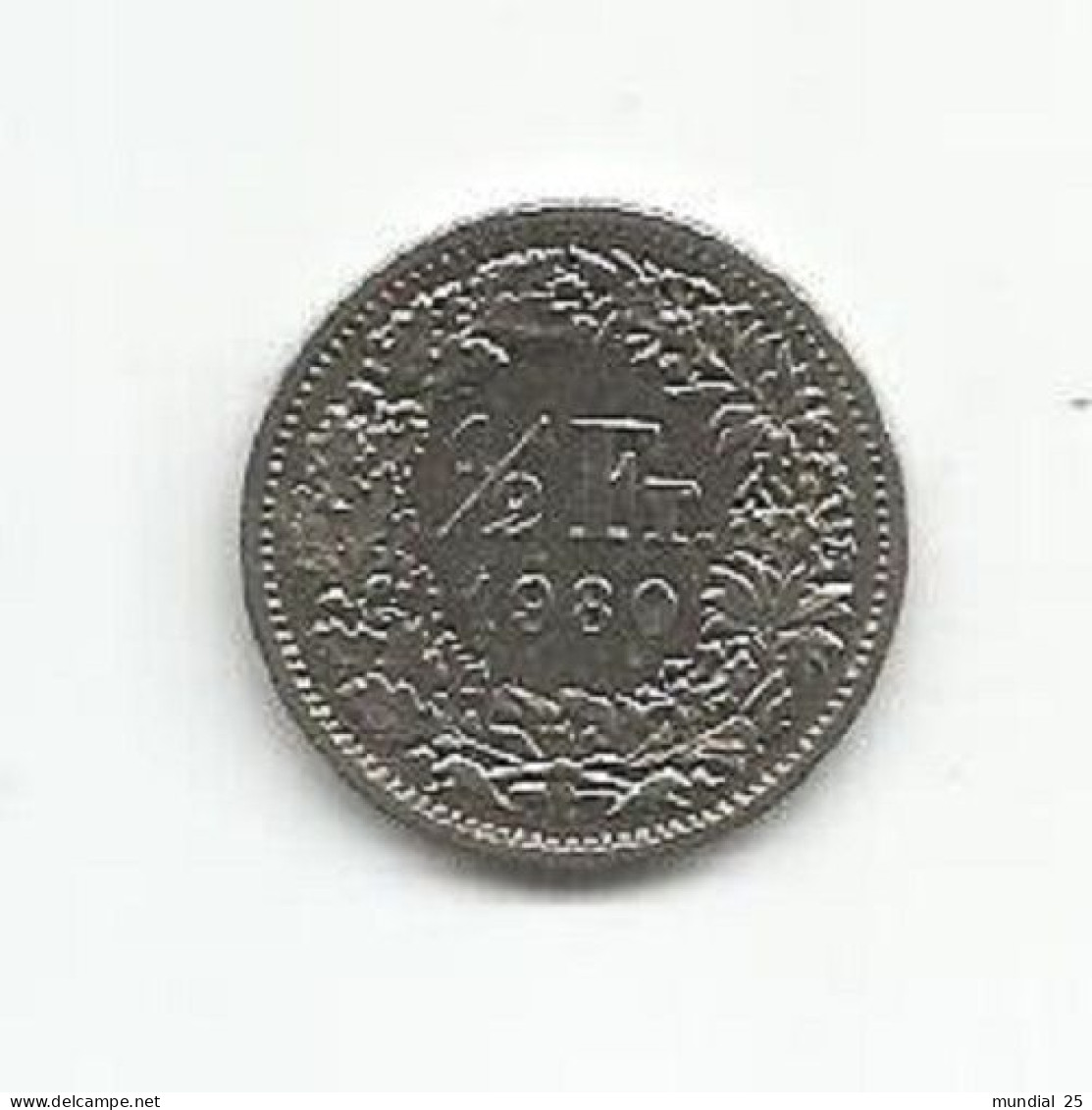 SWITZERLAND 1/2 FRANC 1980 - 1/2 Franc