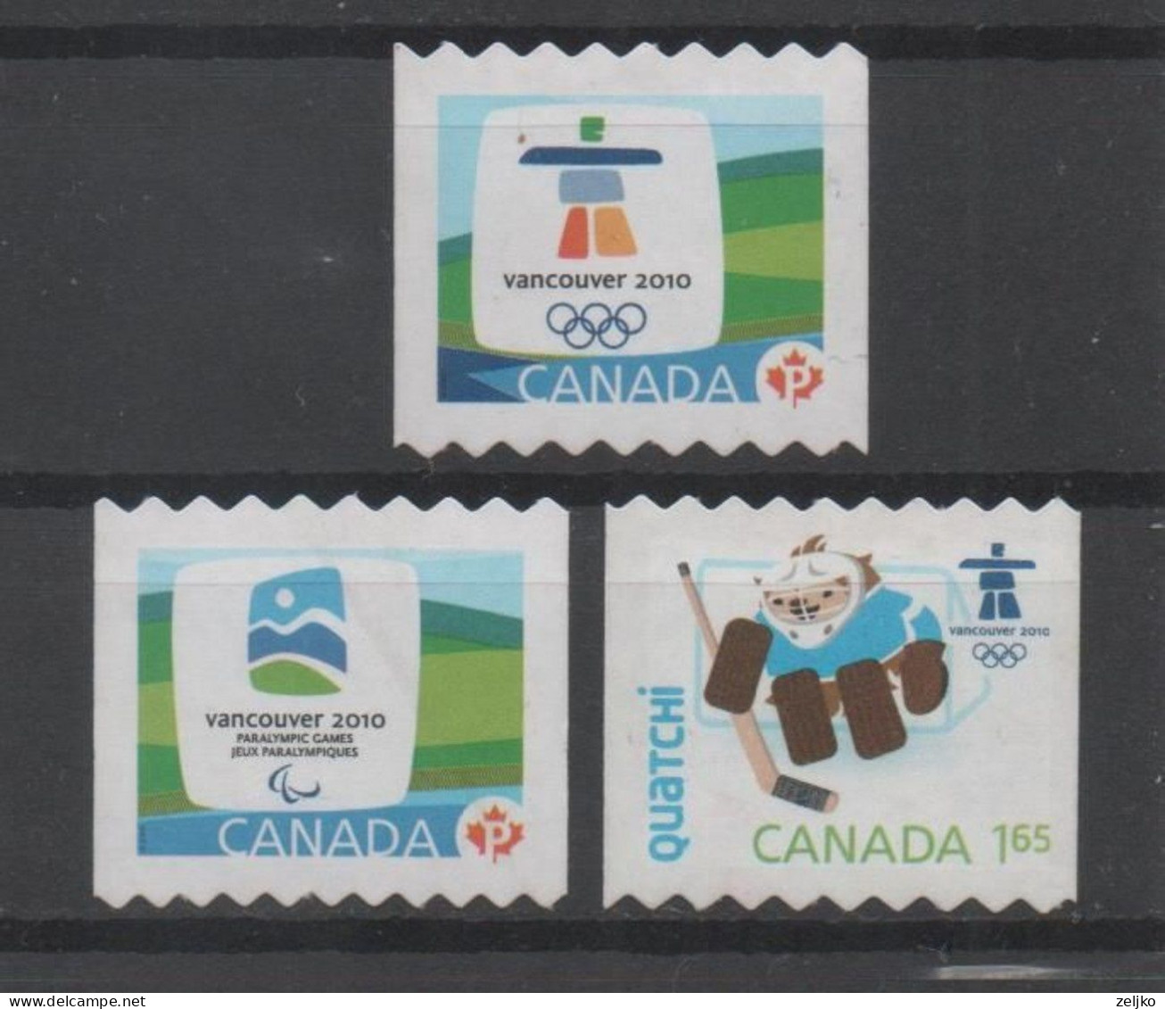 Canada, Used, 2010, Michel 2527, 2528, 2531, Paralympic Games Vancouver - Used Stamps