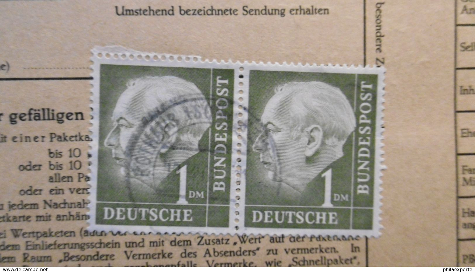Bund Mi. 194 Paar + Einzelmarke + Mi. 259 Packetkarte Von Rothaus 12.4.1962 Nach Berlin Mi. 500.-€ - Cartas & Documentos