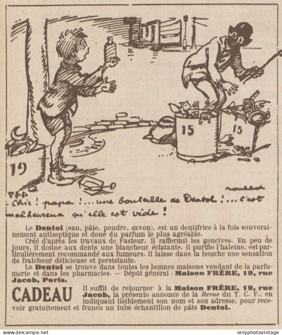 Dentifrice DENTOL - Vignetta - Pubblicità D'epoca - 1930 Old Advertising - Pubblicitari