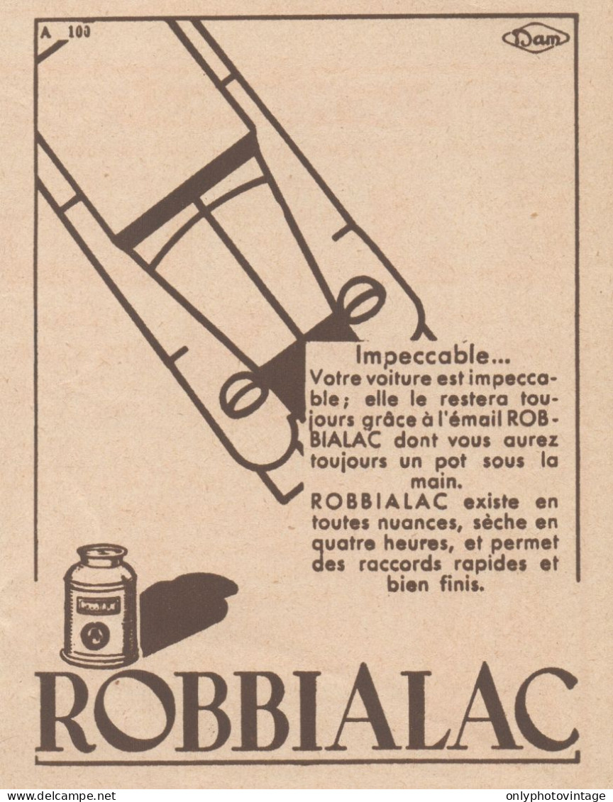 ROBBIALAC - Pubblicità D'epoca - 1931 Old Advertising - Publicités