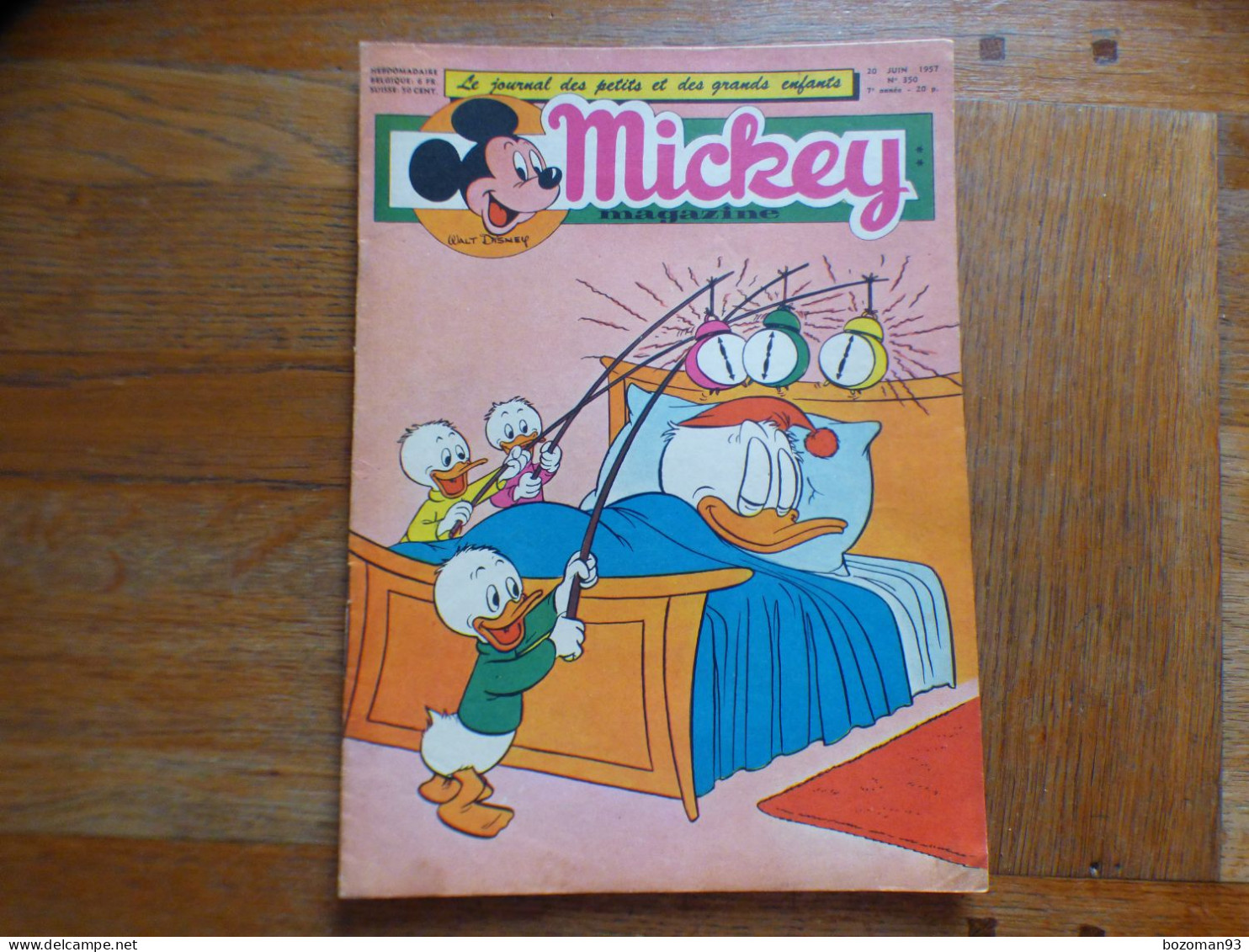 JOURNAL MICKEY BELGE  N° 350 Du 20/06/1957  COVER DONALD  + LA FLECHE NOIRE - Journal De Mickey