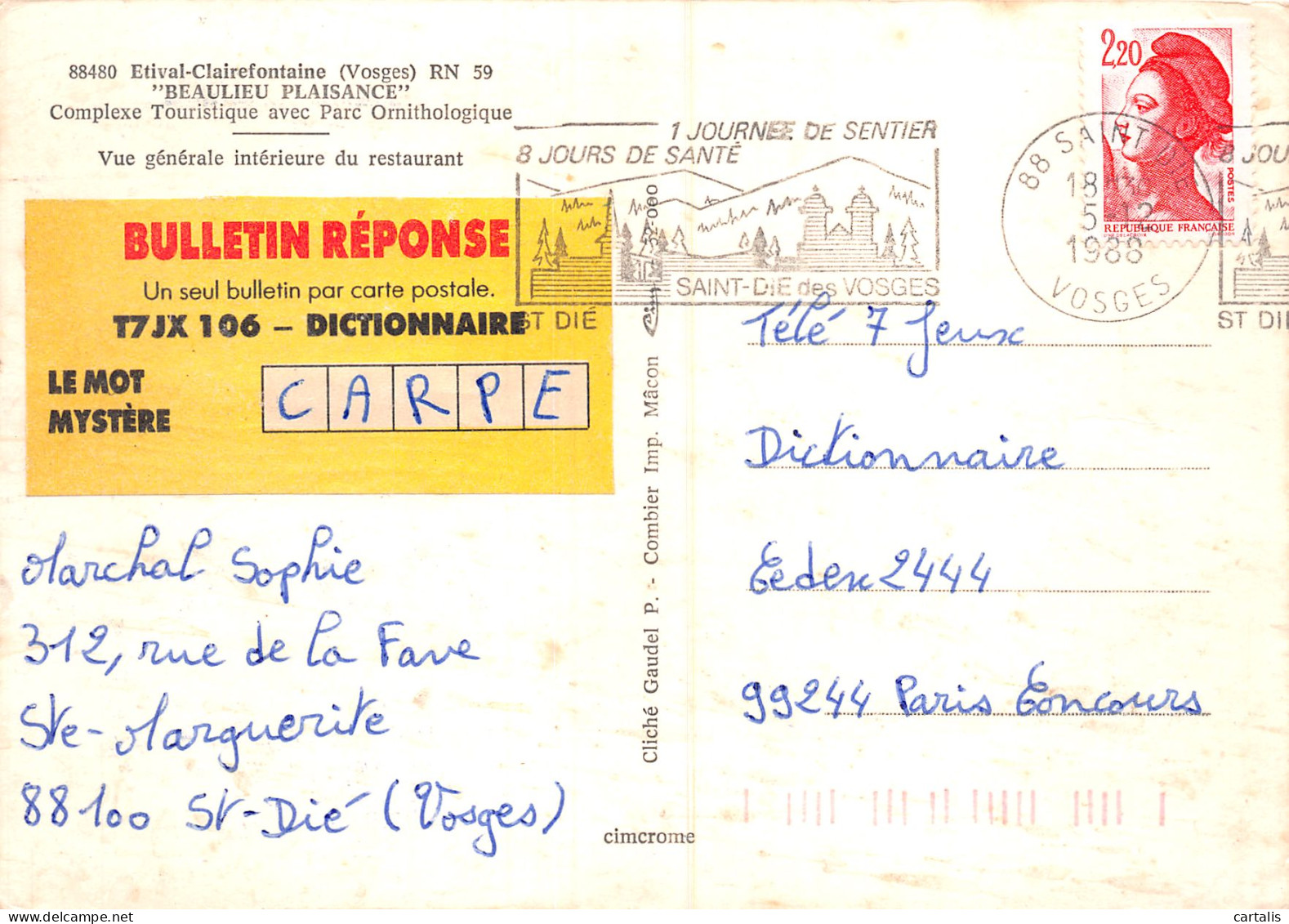88-ETIVAL CLAIREFONTAINE-N°C4079-B/0075 - Etival Clairefontaine