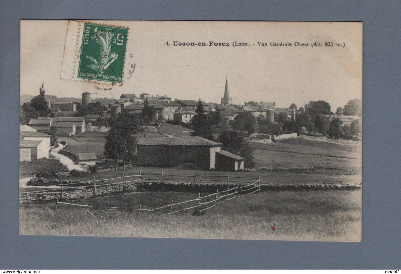 CPA - 42 - Usson-en-Forez - Vue Générale Ouest - Circulée En 1914 - Sonstige & Ohne Zuordnung