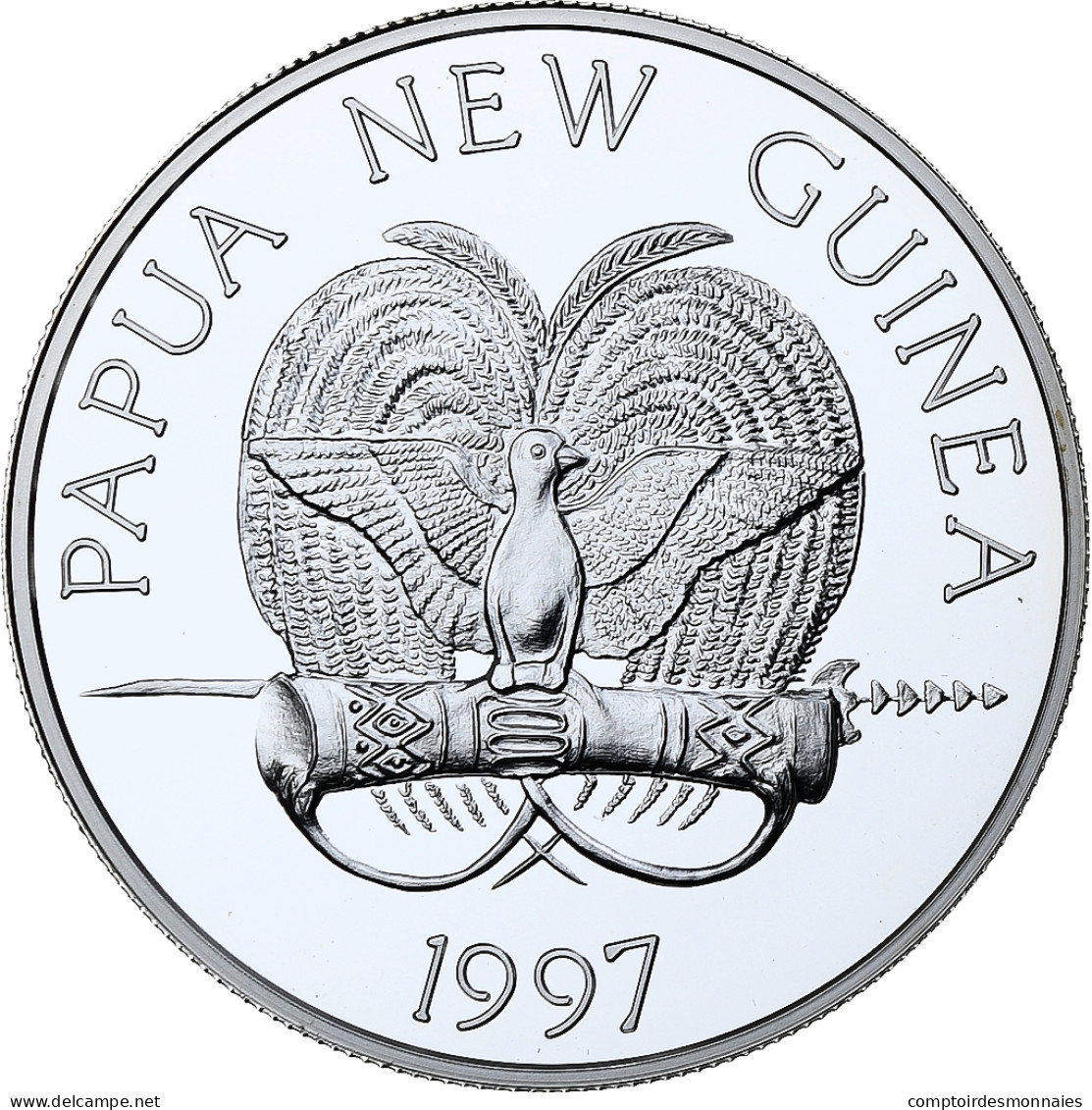 Papouasie-Nouvelle-Guinée, 5 Kina, World Cup France 1998, 1997, BE, Argent, FDC - Papouasie-Nouvelle-Guinée