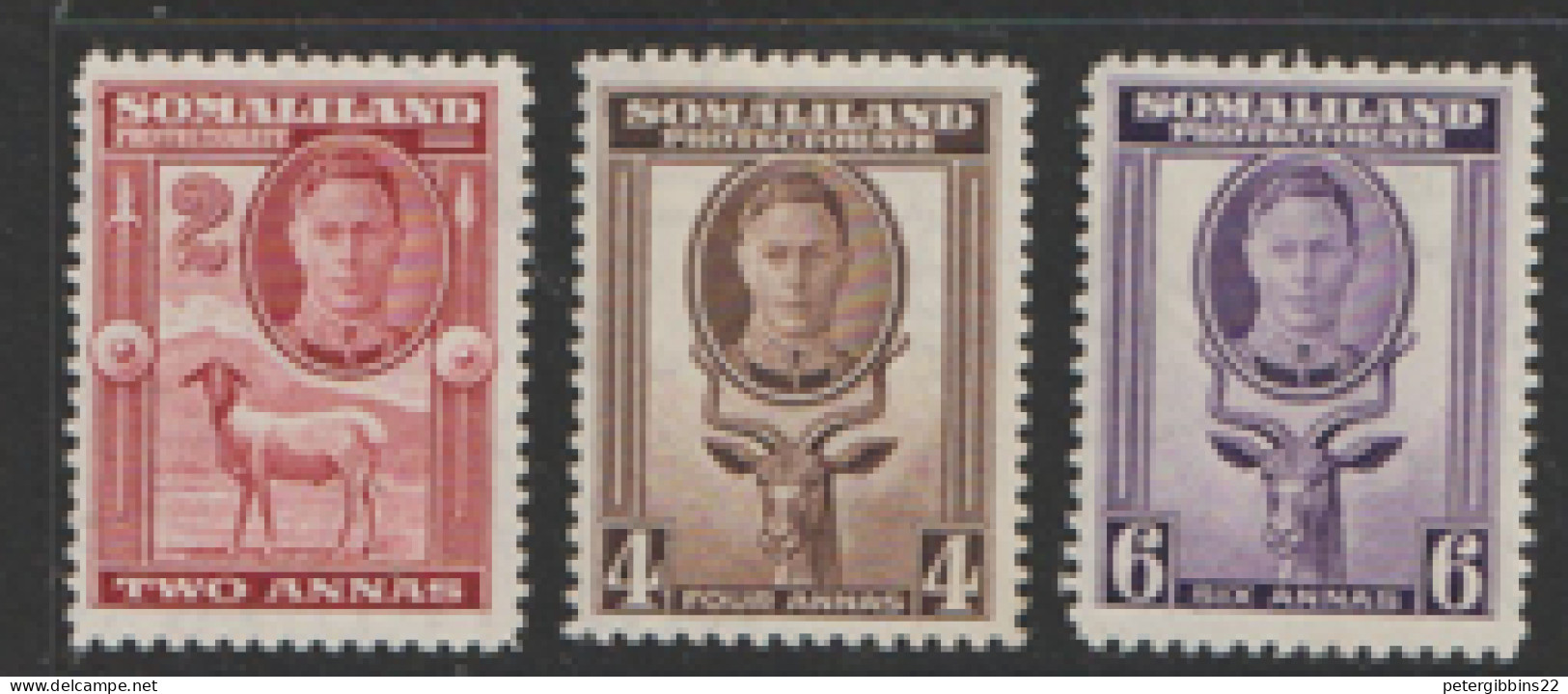 Somaliland Protectorate  1942 SG  107,9,10  Mounted Mint - Somalilandia (Protectorado ...-1959)