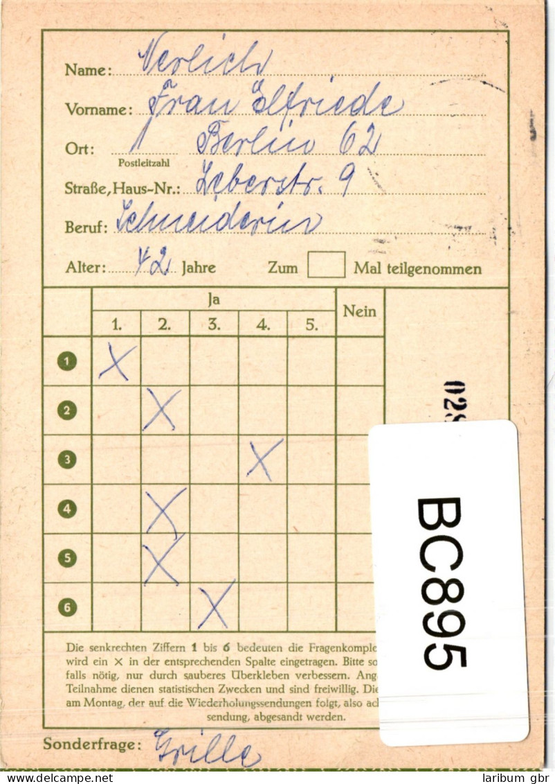 Berlin FP6 Als Ganzsache Mit Zusatzfrankatur #BC895 - Other & Unclassified
