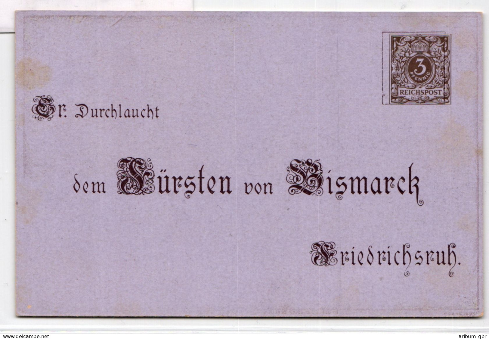 Deutsches Reich PP8/C1-05 Als Ganzsache 80. Geburtstag Fürst Bismarck #BC988 - Other & Unclassified