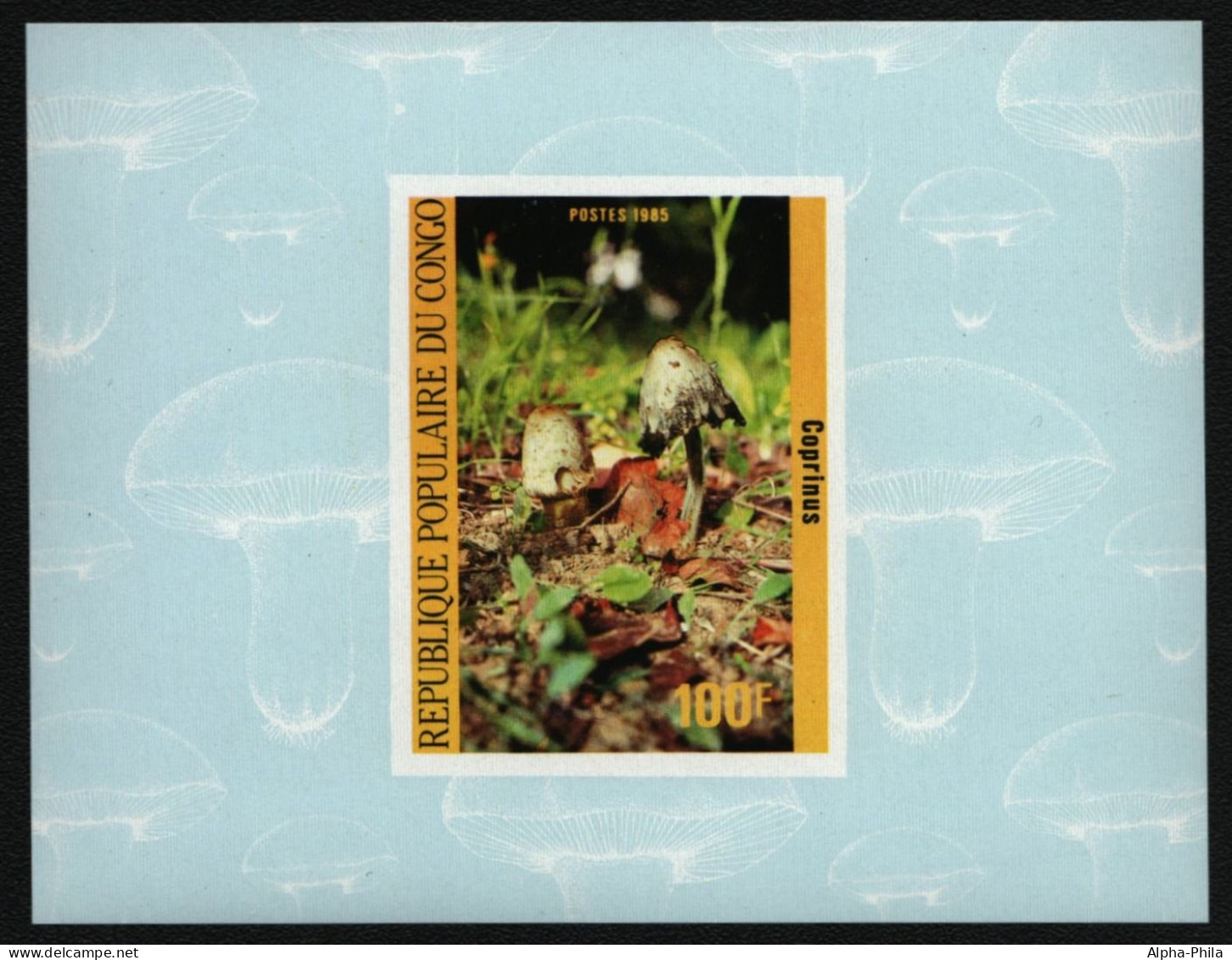 Kongo-Brazzaville 1985 - Mi-Nr. 1016 B ** - MNH - Epreuve De Luxe - Pilze - Ungebraucht