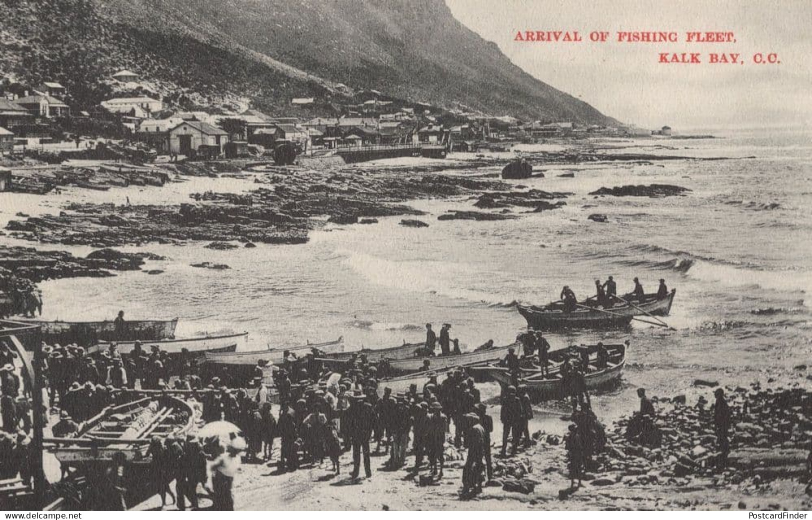 Arrival Of Fishing Fleet Kalk Bay South Africa Boats Antique Rare Postcard - Unclassified