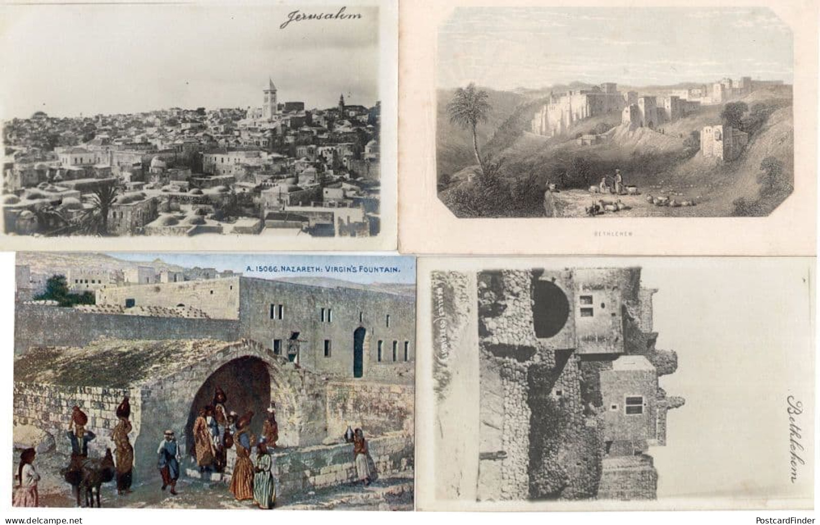 Bethlehem Beagles Jerusalem Nazareth 4x Antique Postcard S - Israel