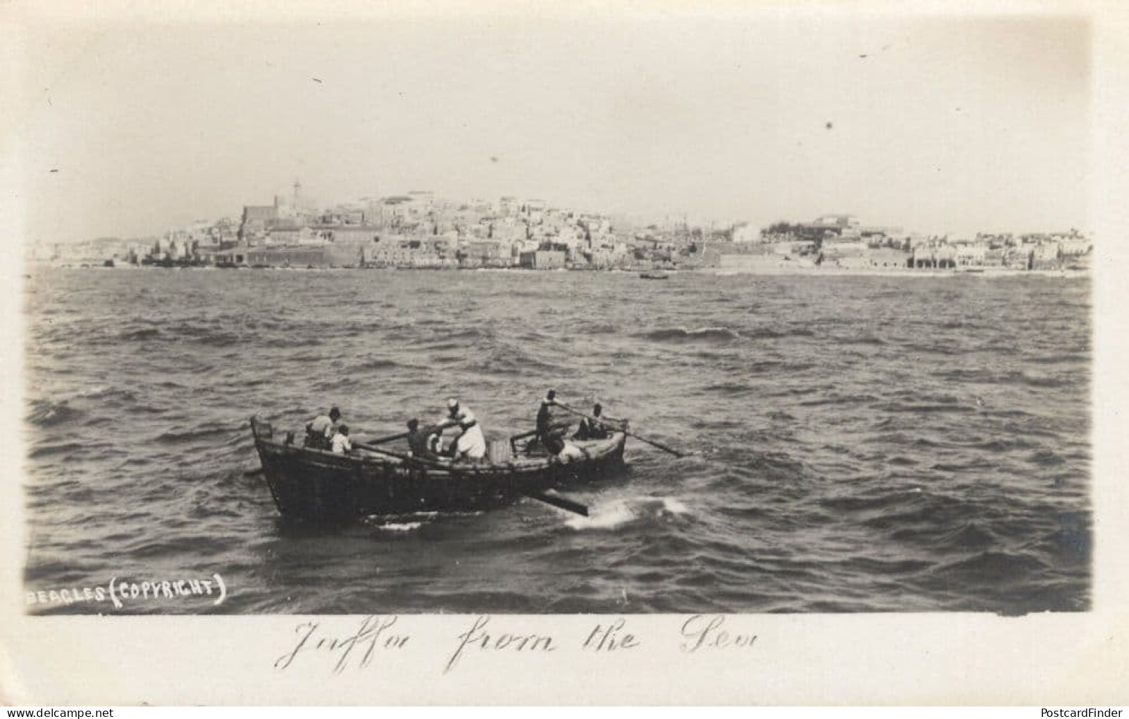 Jaffa From The Sea Beagles Jerusalem Antique Rare Postcard - Israel