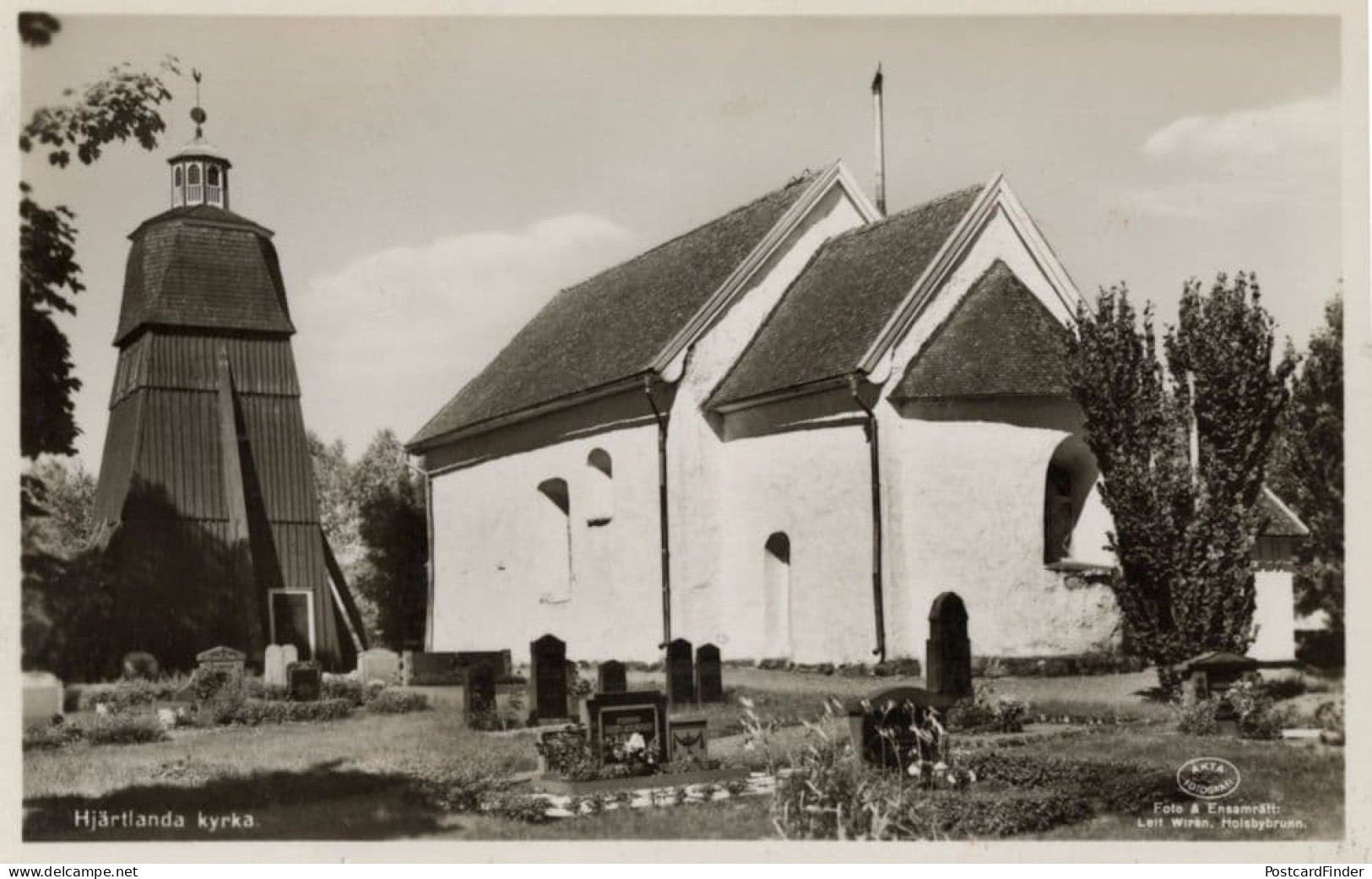 Hjartlanda Kyrka Church Savsjo Sweden Real Photo Postcard - Suède