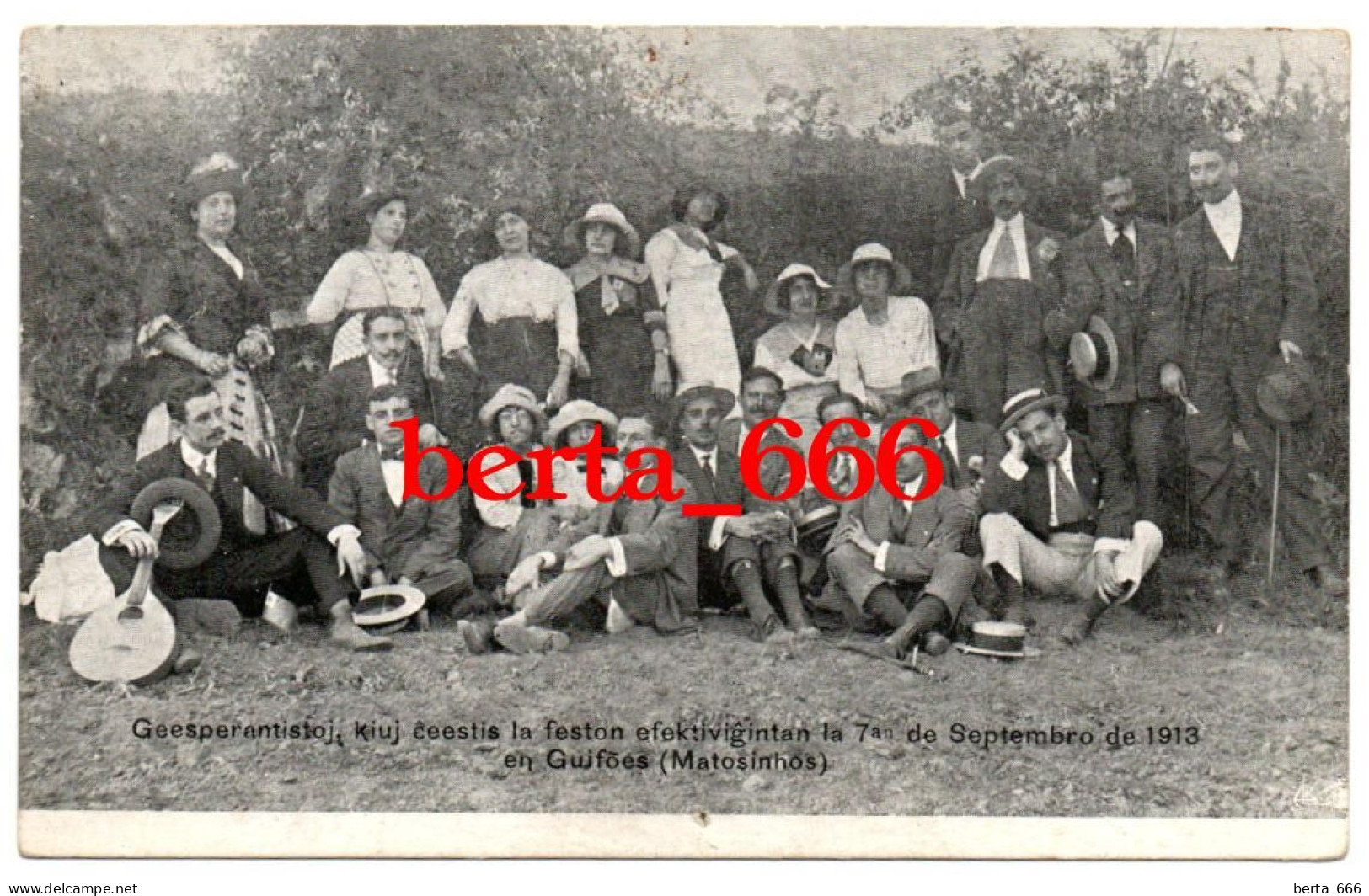 Portugal * Grupo Esperantista Do Porto * Esperanto * Foto De Grupo * Piquenique Em Guifões - Matosinhos * 1913 - Esperanto