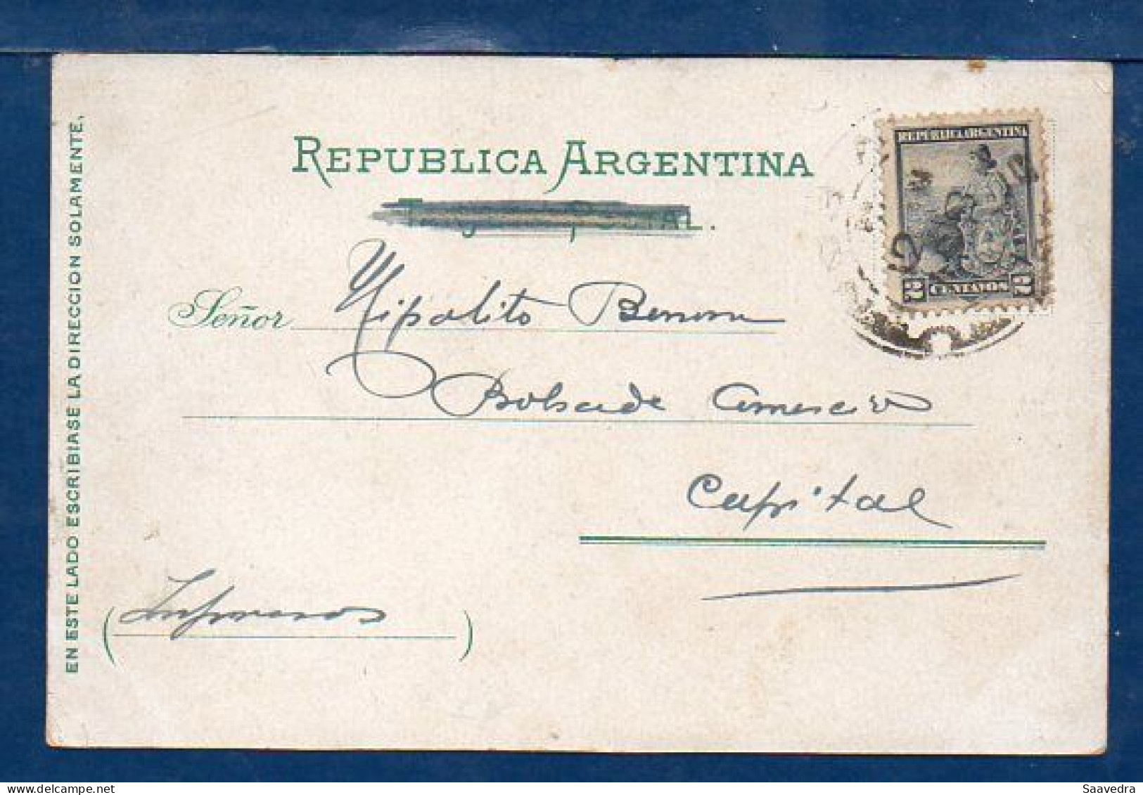 Argentina To Italy, "Gruss From Buenos Aires", 1899, Used Litho Postcard  (056) - Storia Postale