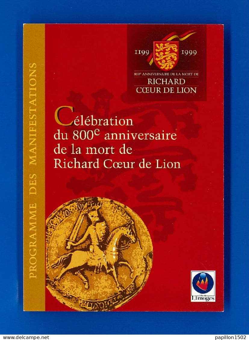 Pub-153PH5 Limoges, Célébration Du 800e Anniversaire De La Mort De RICHARD COEUR DE LION, BE - Advertising