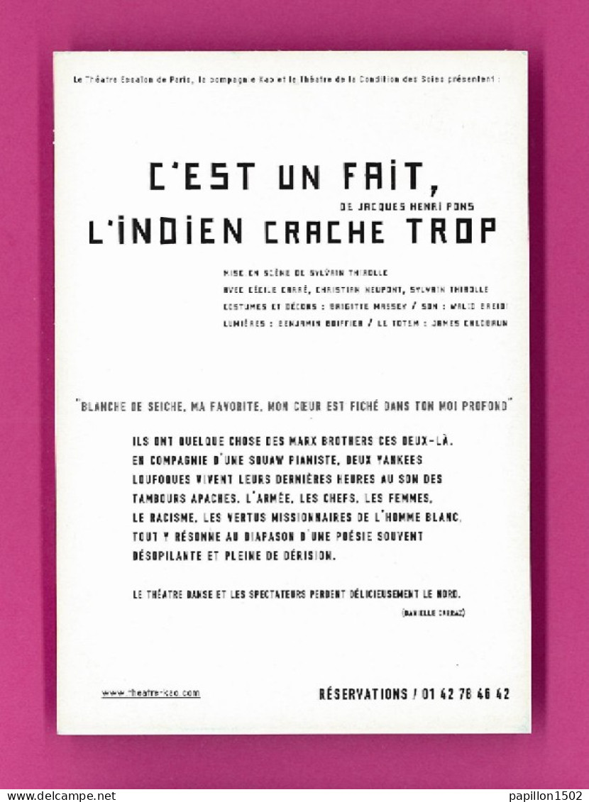 Pub-176PH5 Théâtre ESSAION, Pièce ""c'est Un Fait, L'indien Crache Trop"", BE - Publicité