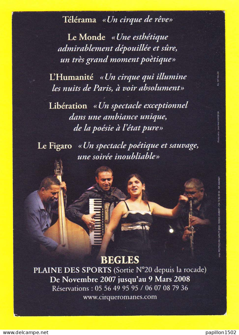 Pub-181P14 BEGLES, Romanes, Cirque Tsigane, BE - Publicité