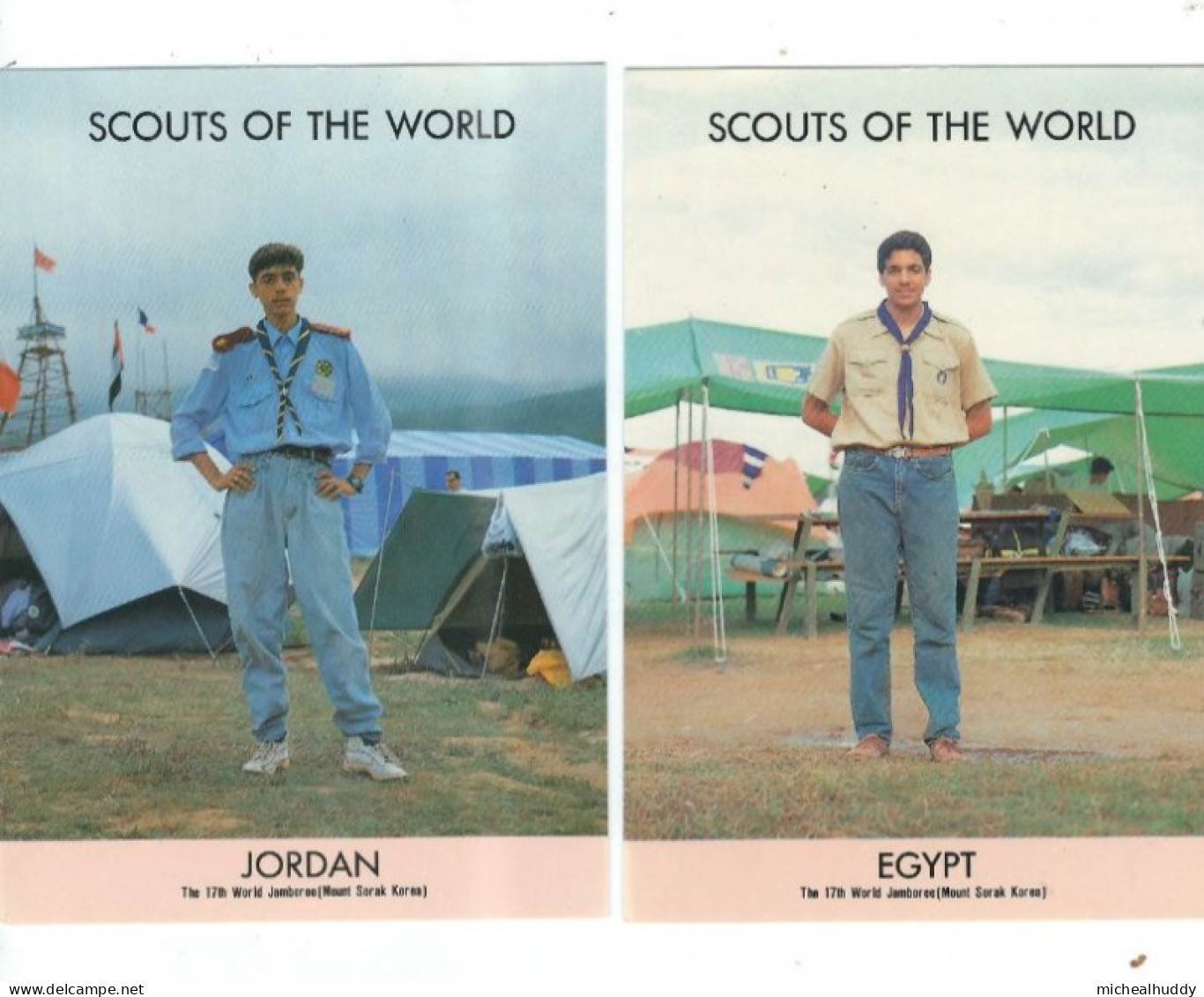 2 POSTCARDS SCOUTS OF THE WORLD  MIDDLE EAST - Pfadfinder-Bewegung