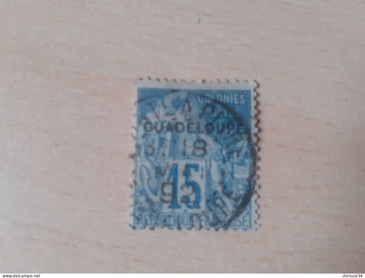 TIMBRE   GUADELOUPE       N  19      COTE  7,00   EUROS    OBLITERE - Used Stamps