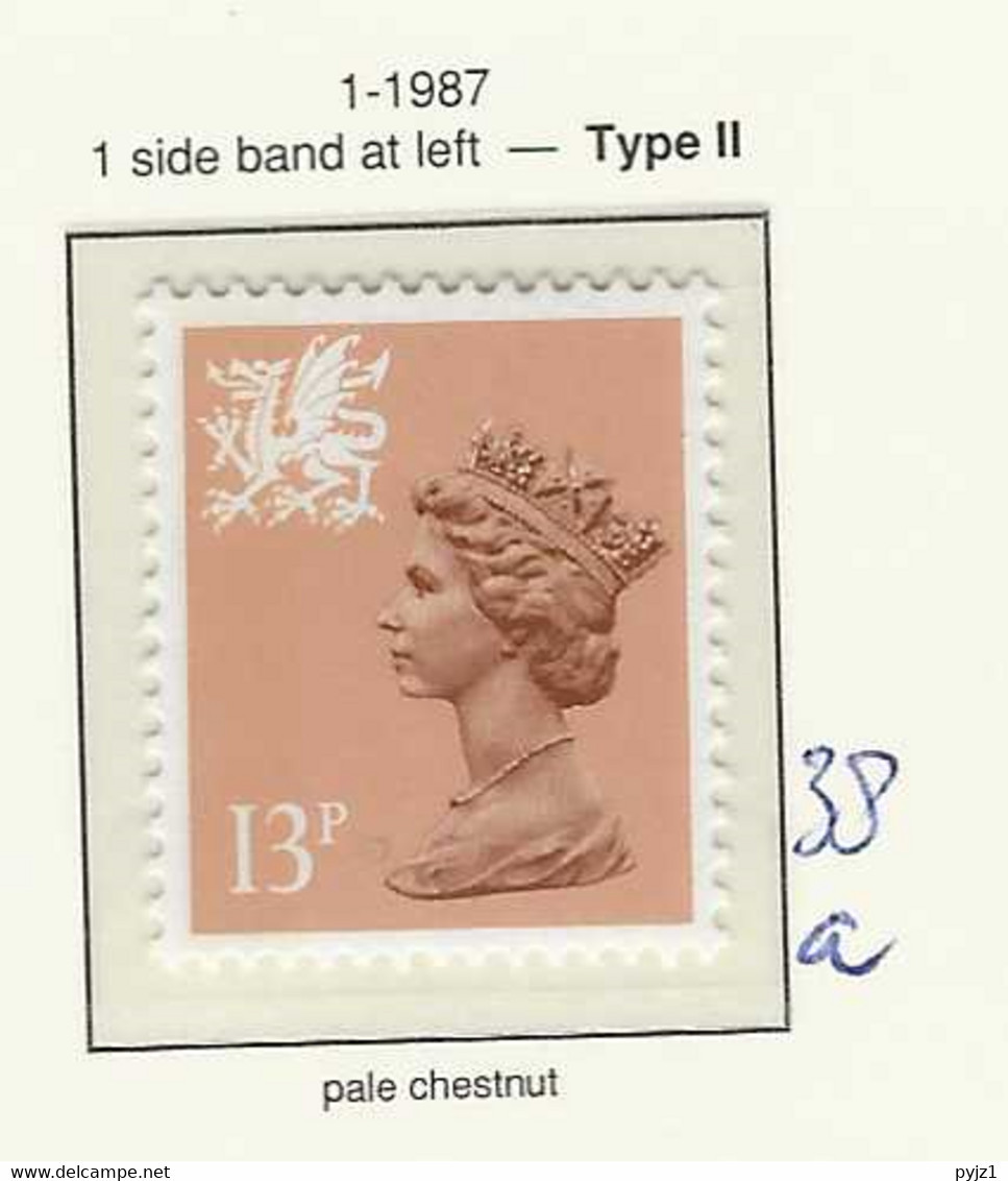 1987 MNH Wales SG 38a Type II - Galles