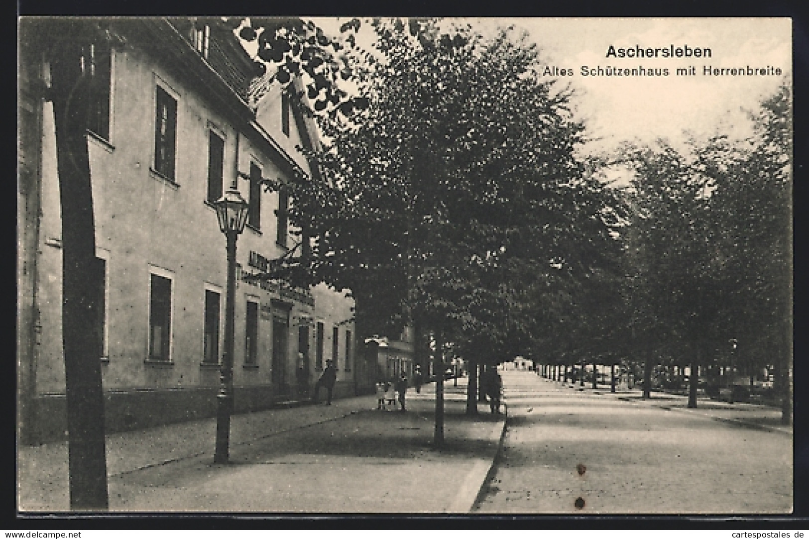 AK Aschersleben, Gasthof Altes Schützenhaus Mit Strasse Herrenbreite  - Aschersleben