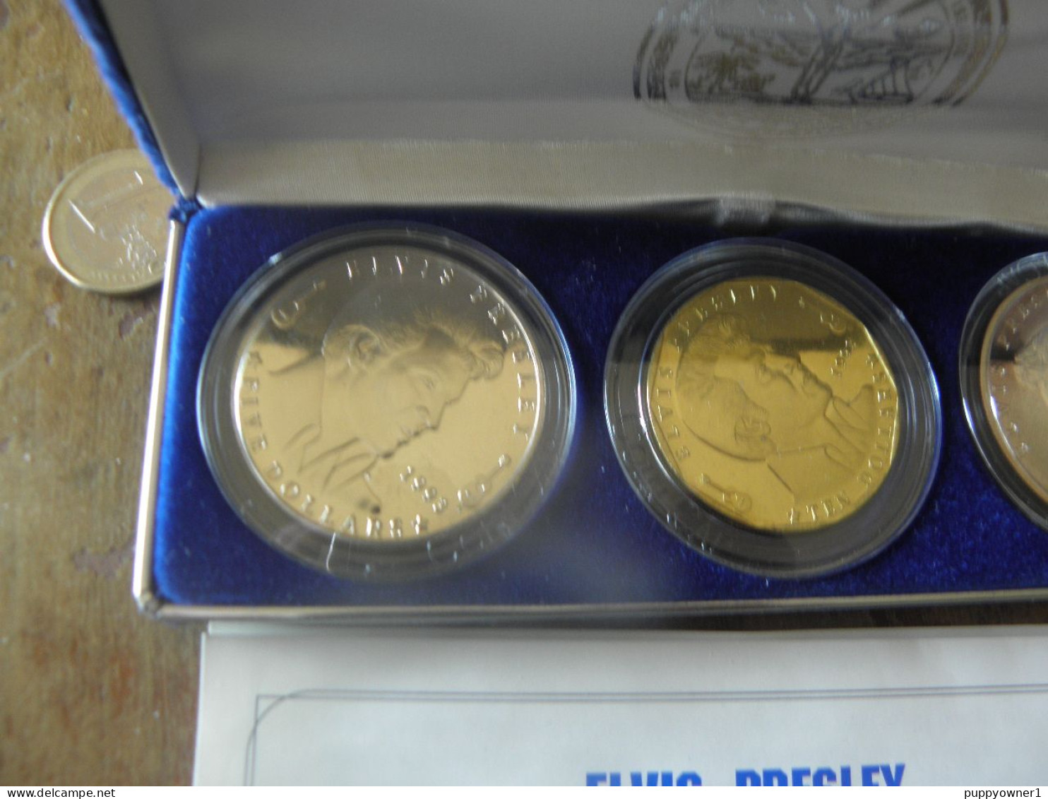 50$ argent troy ounce .999 10 $ laiton 5 $ cupronickel1993 Île Marshall Elvis Presley Coffret
