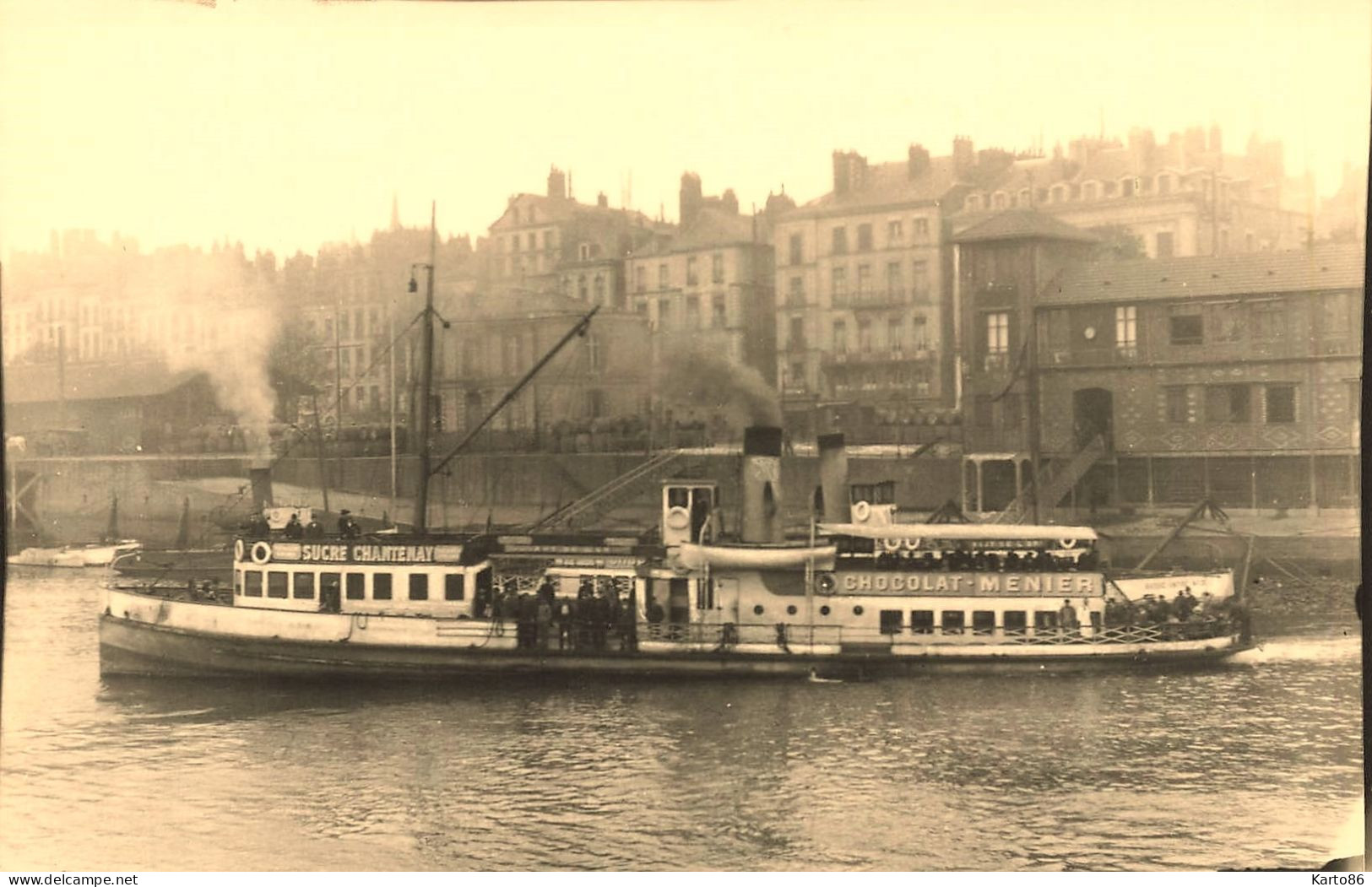 Nantes * Carte Photo Archive F. CHAPEAU éditeur * Bateau Promenade De St Nazaire " ST BREVIN " Au Départ - Nantes