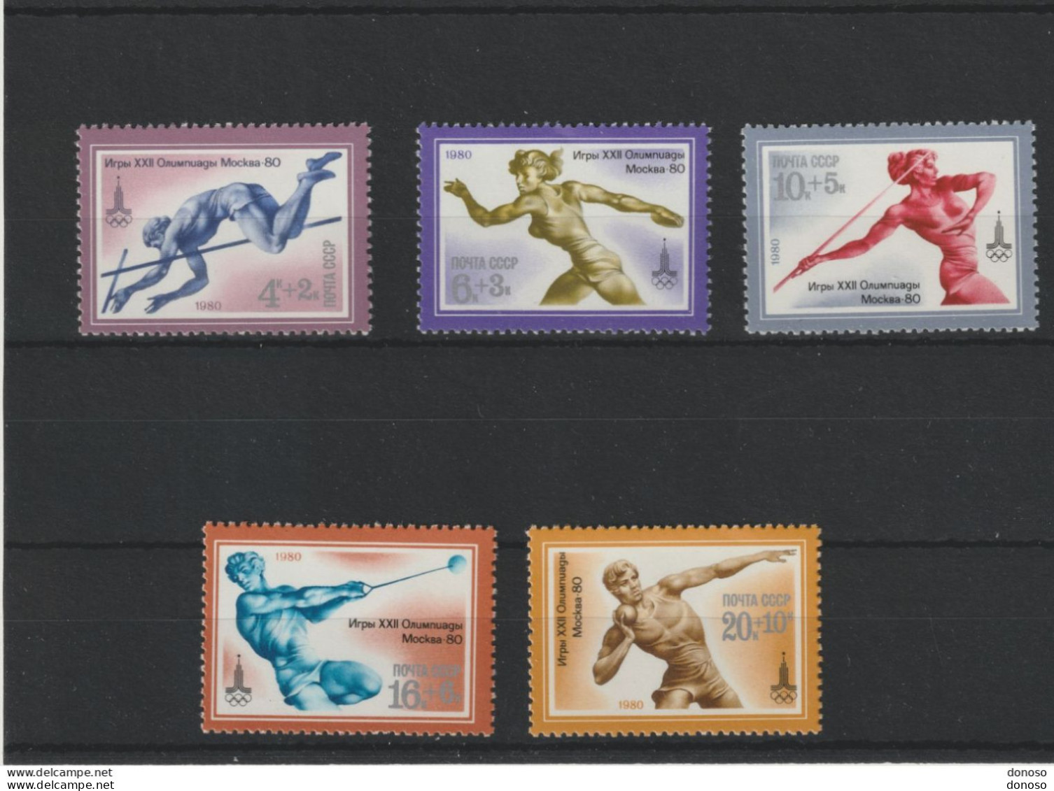 URSS 1980 JEUX OLYMPIQUES DE MOSCOU IX Yvert 4675-4679, Michel 4932-4936 NEUF** MNH Cote 3,50 Euros - Ongebruikt