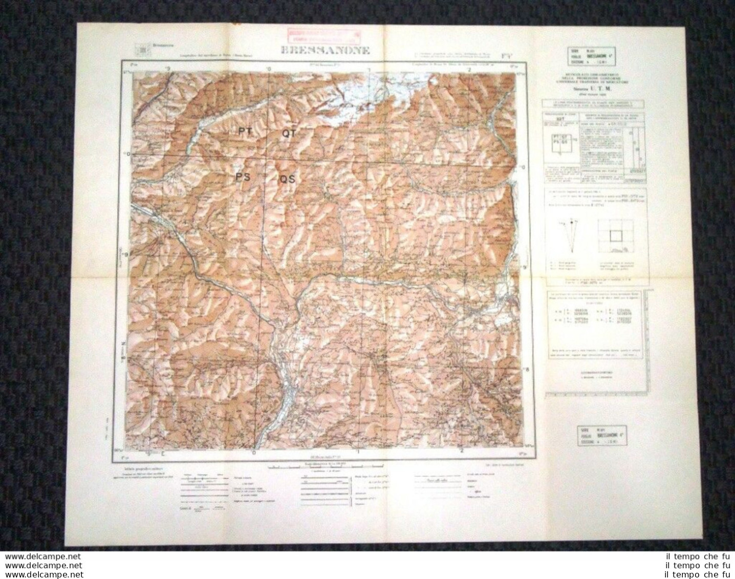 Grande Carta Topografica Bressanone Bolzano Trentino Dettagliatissima IGM - Landkarten