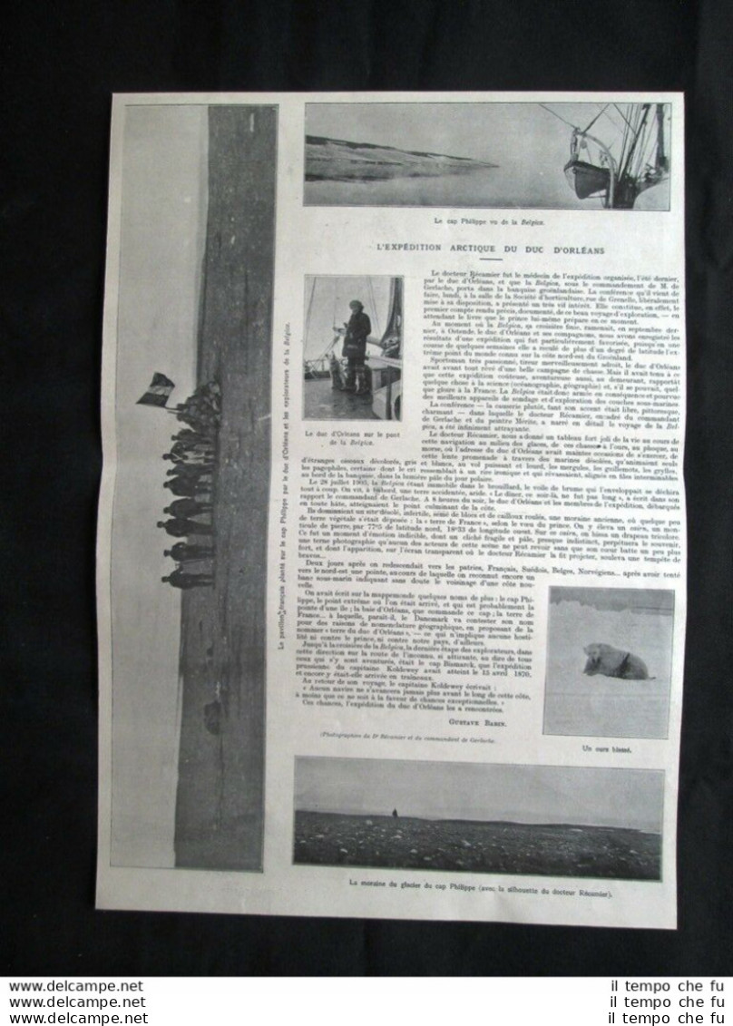 La Spedizione Artica Di Luigi Filippo Roberto Duca D'Orleans Stampa Del 1905 - Other & Unclassified