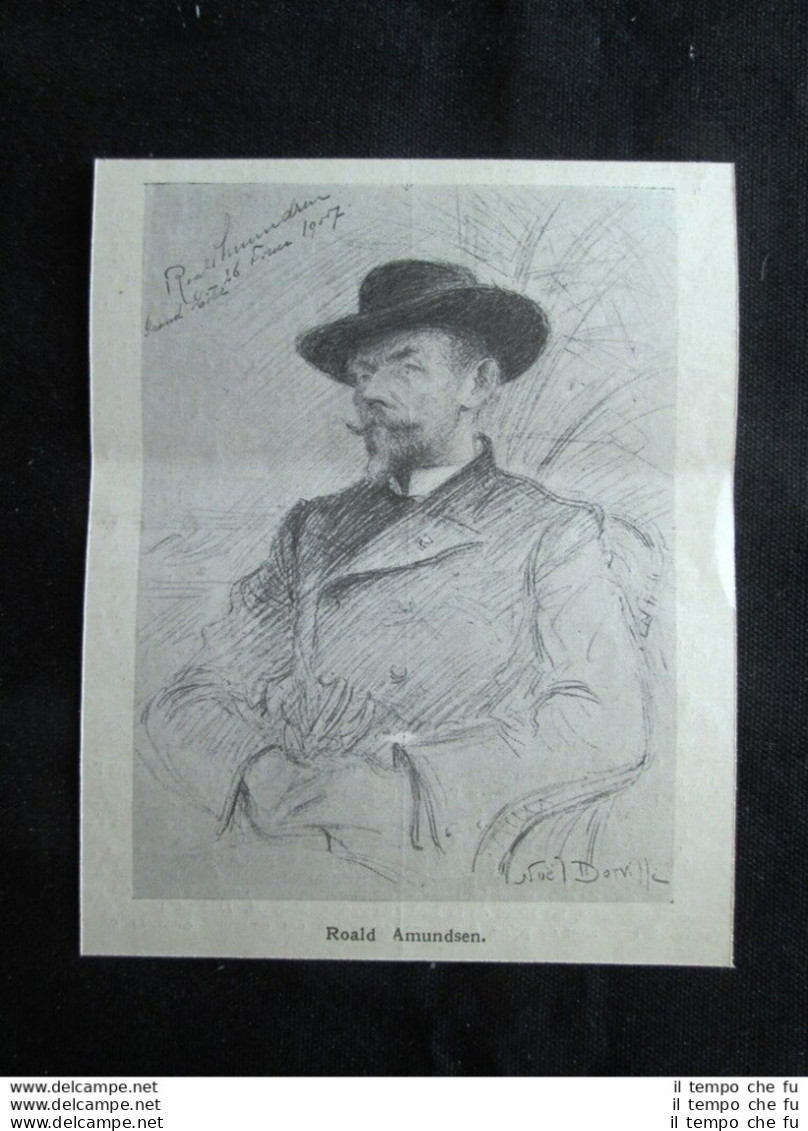L'esploratore Norvegese Roald Amundsen Stampa Del 1907 - Other & Unclassified