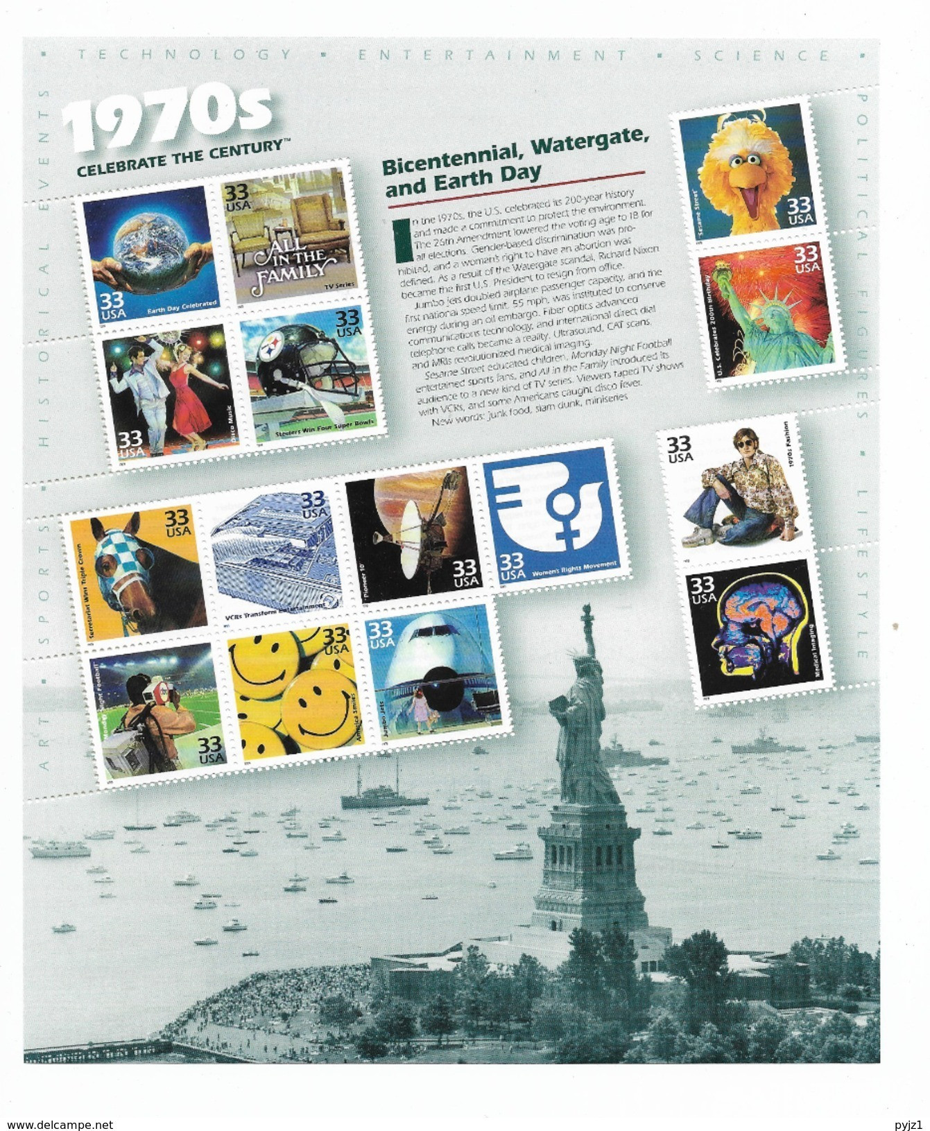 1999 MNH USA Celebrate The Century VIII - Unused Stamps