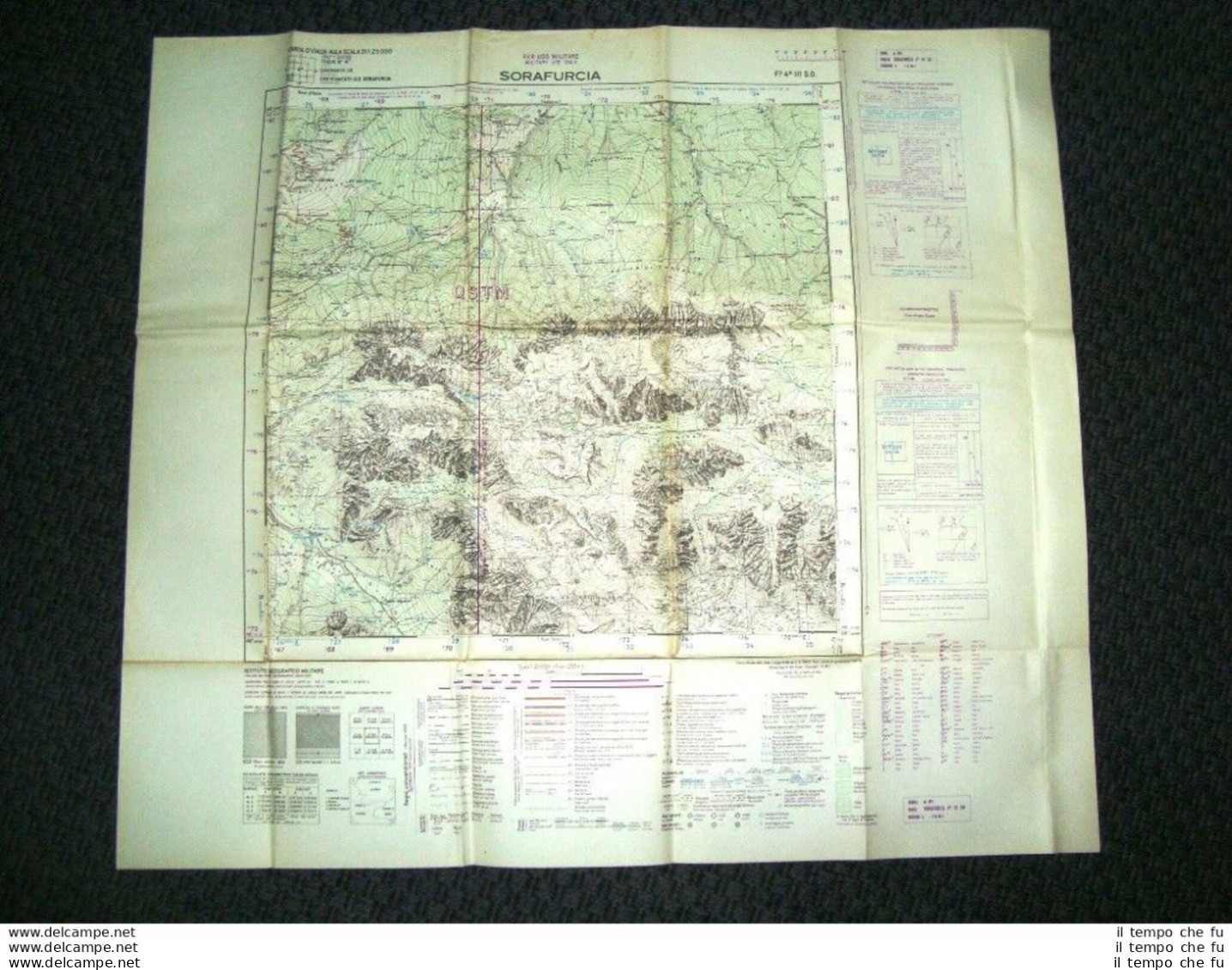 Grande Carta Topografica Sorafurcia O Valdaora Bolzano Dettagliatissima I.G.M - Carte Geographique