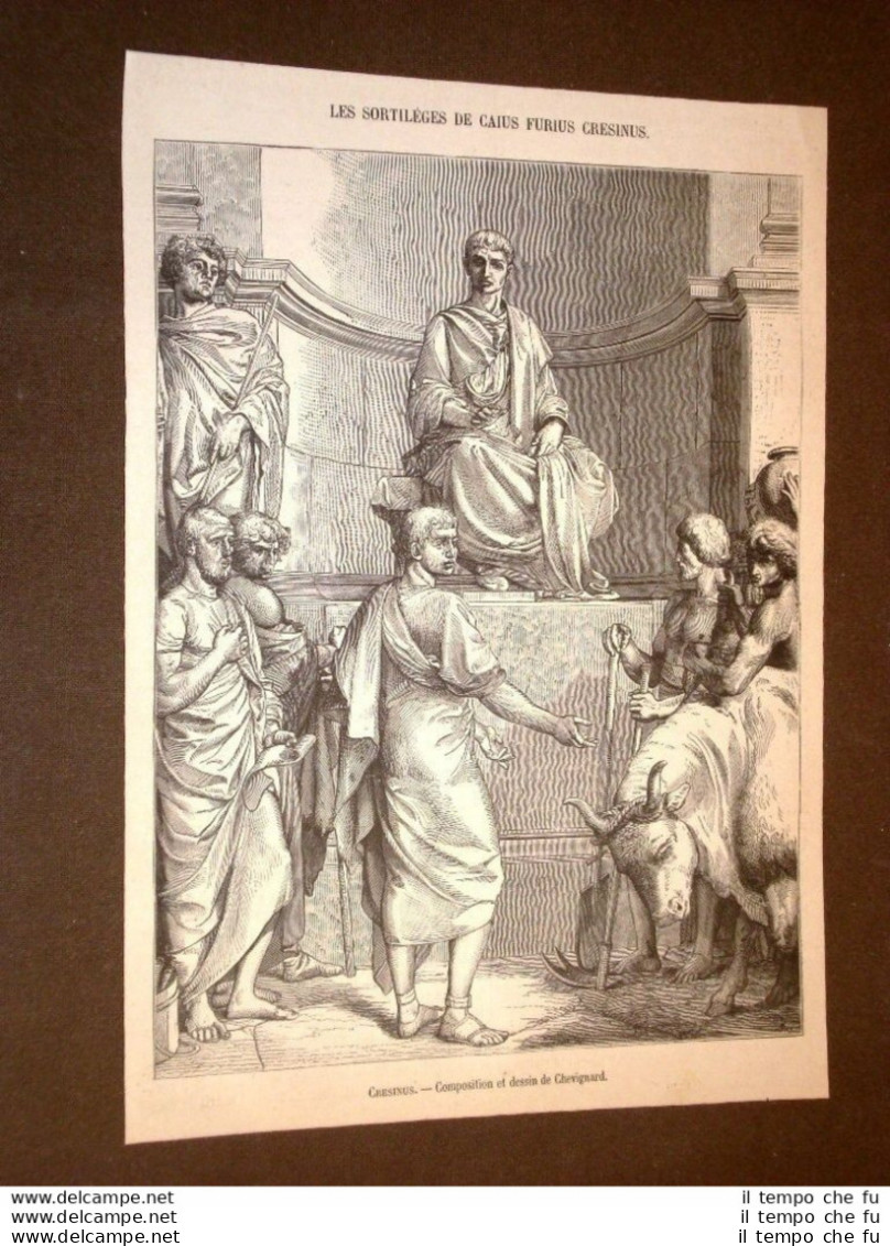 Gravure Année 1872 Le Sortilèges De Caius Furius Cresinus - Antes 1900