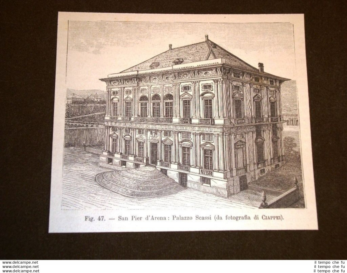Rara Veduta Di Fine '800 San Pier D'Arena - Palazzo Scassi - Antes 1900