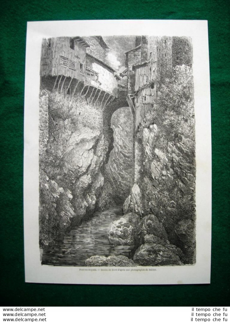 Gravure Année 1860 Pont-en-Royans, Commune Française - Avant 1900