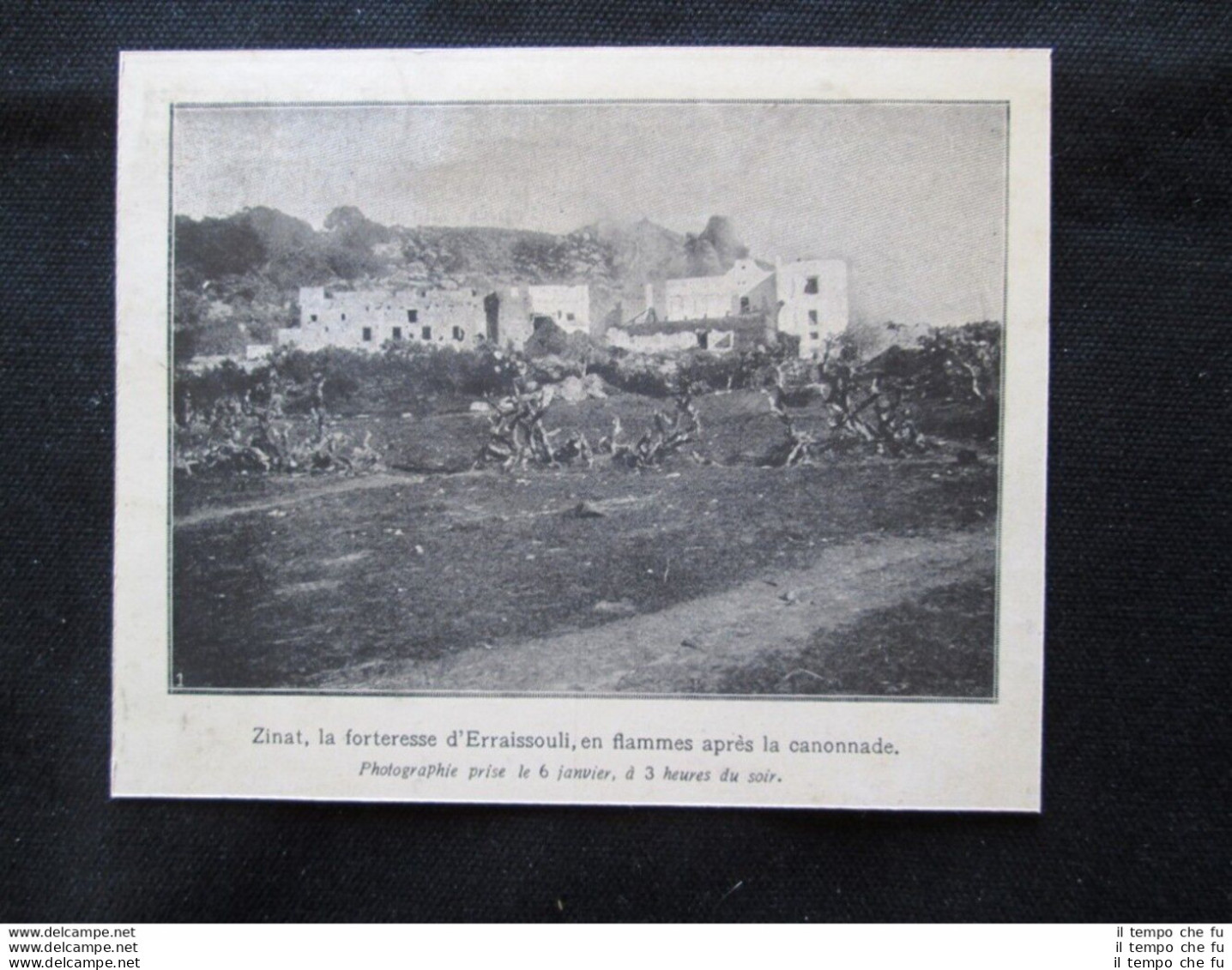 Zinat, La Fortezza Di Erraissouli, In Fiamme Dopo La Cannonata Stampa Del 1907 - Otros & Sin Clasificación