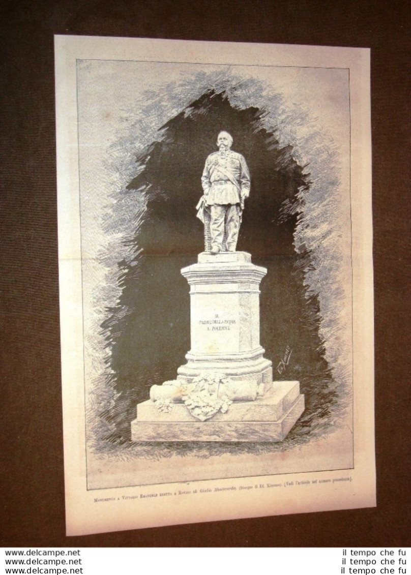 Monumento A Re Vittorio Emanuele Eretto Nel 1881 A Rovigo Di Giulio Monteverde - Avant 1900