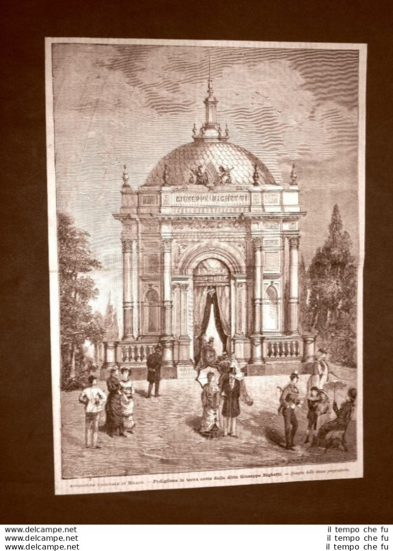 Esposizione Nazionale Di Milano Nel 1881 Padiglione Terracotta Giuseppe Righetti - Before 1900