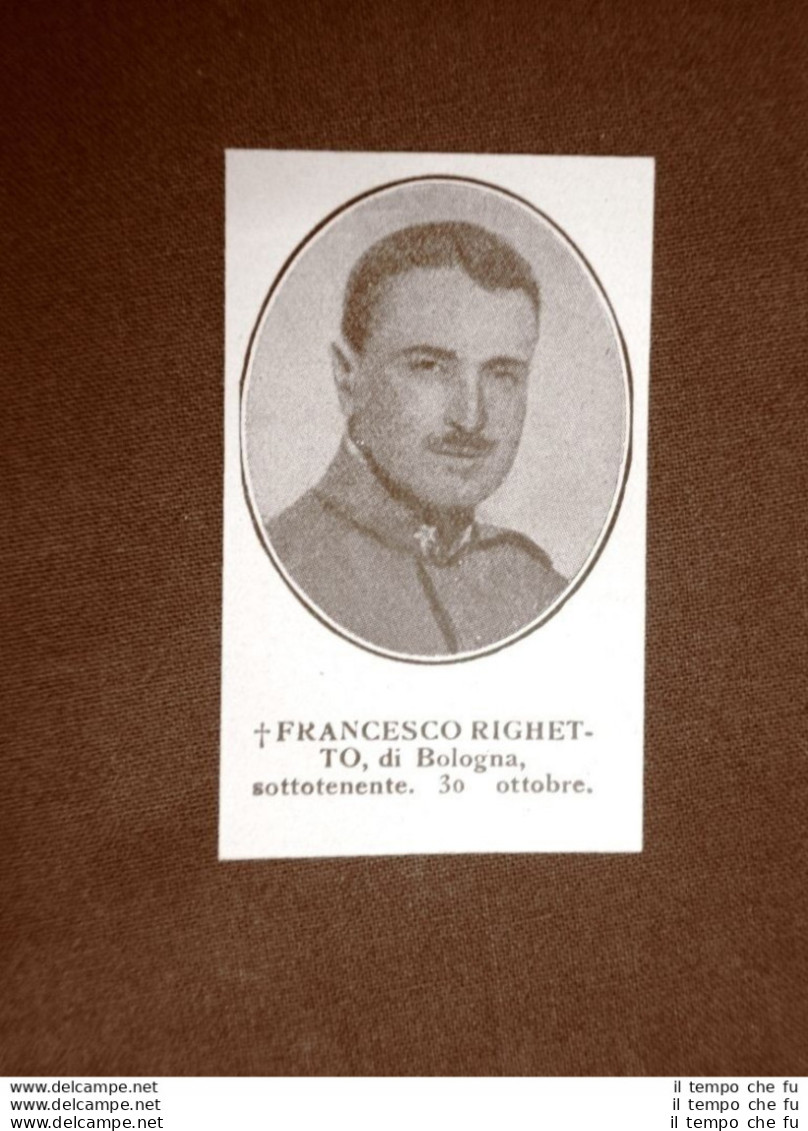 WW1 Prima Guerra Mondiale 1914-1918 Francesco Righetto Bologna E Felice Mamfredi - Sonstige & Ohne Zuordnung