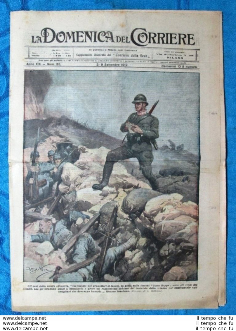 La Domenica Del Corriere 9 Settembre 1917 WW1 Linea Kappa - Isonzo - D.Devial - Sonstige & Ohne Zuordnung
