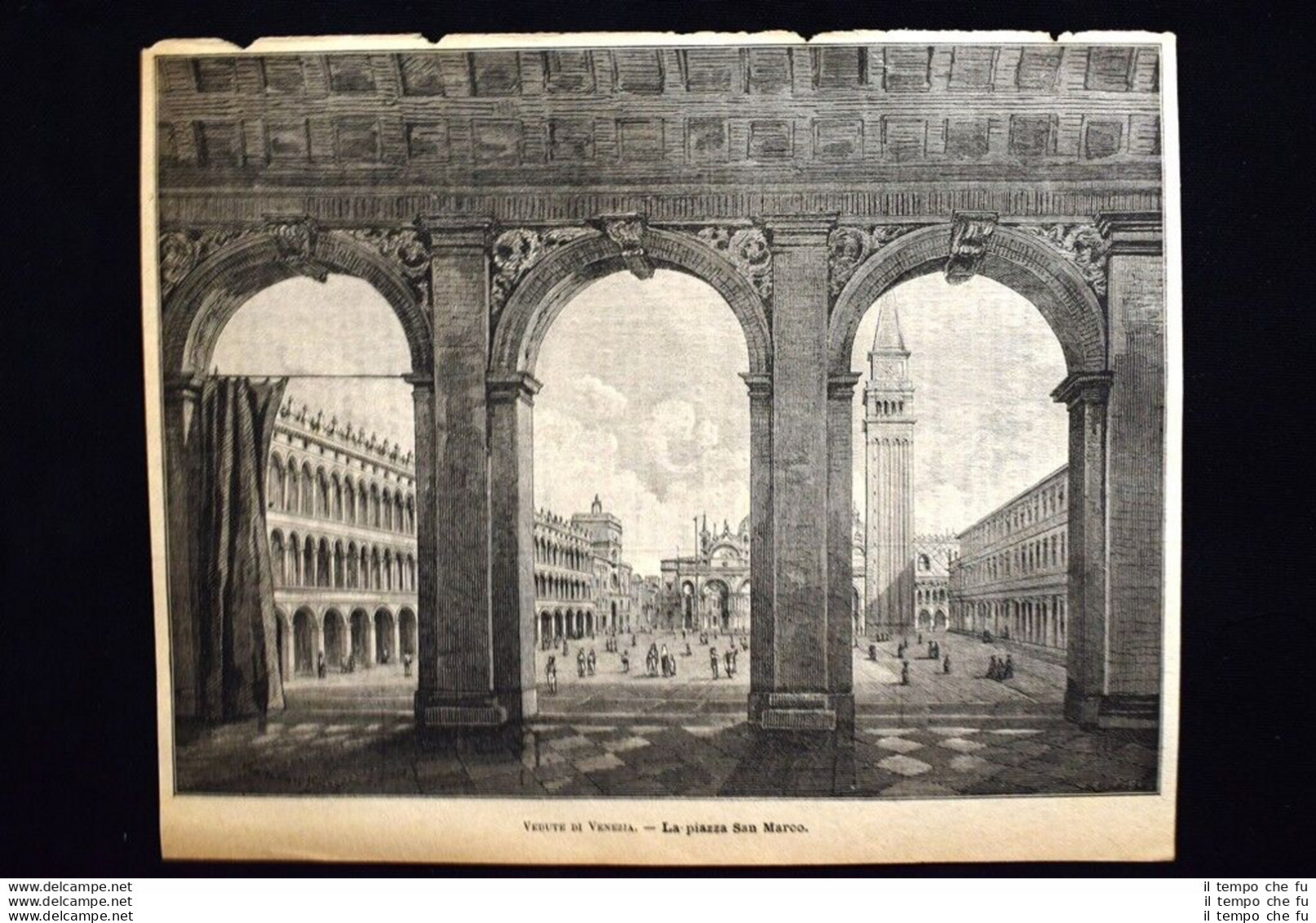 Vedute Di Venezia - La Piazza San Marco Incisione Del 1885 - Avant 1900