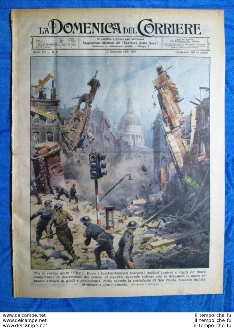 La Domenica Del Corriere 12 Gennaio 1941 Londra - Jugoslavia - Sommergibili - Other & Unclassified