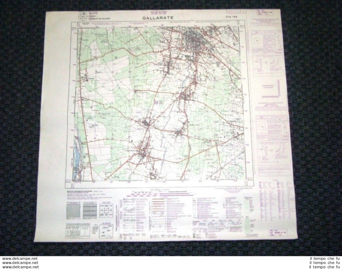 Grande Carta Topografica Gallarate E Dintorni Dettagliatissima I.G.M. - Mapas Geográficas