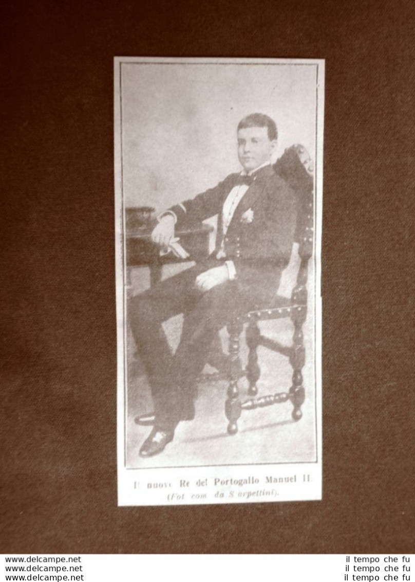 Re Manuele Di Braganza 1908 Lisbona 15 Novembre 1889  Twickenham, 2 Luglio 1932 - Autres & Non Classés