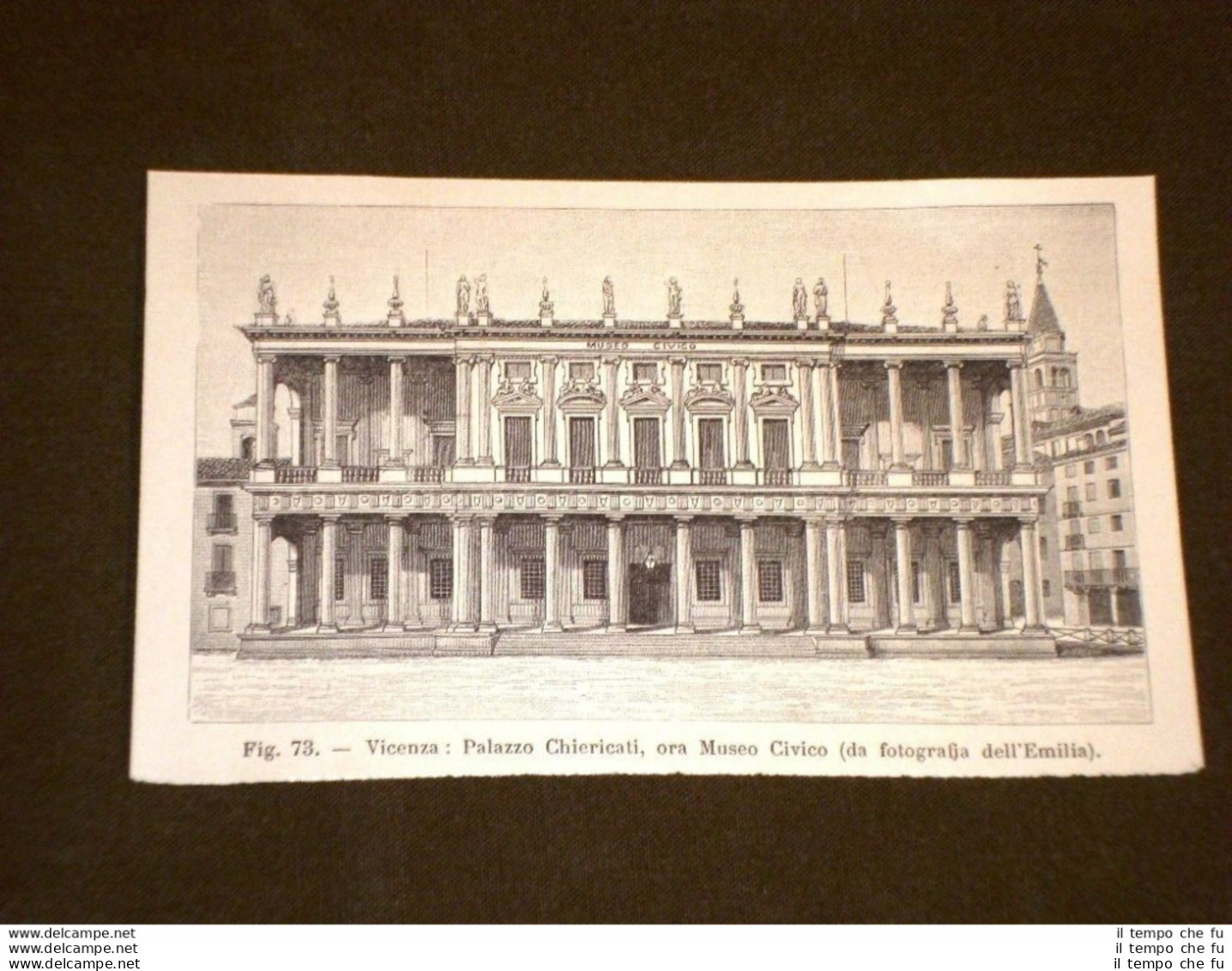 Rara Veduta Di Fine '800 Vicenza - Palazzo Chiericati Ora Museo Civico - Voor 1900